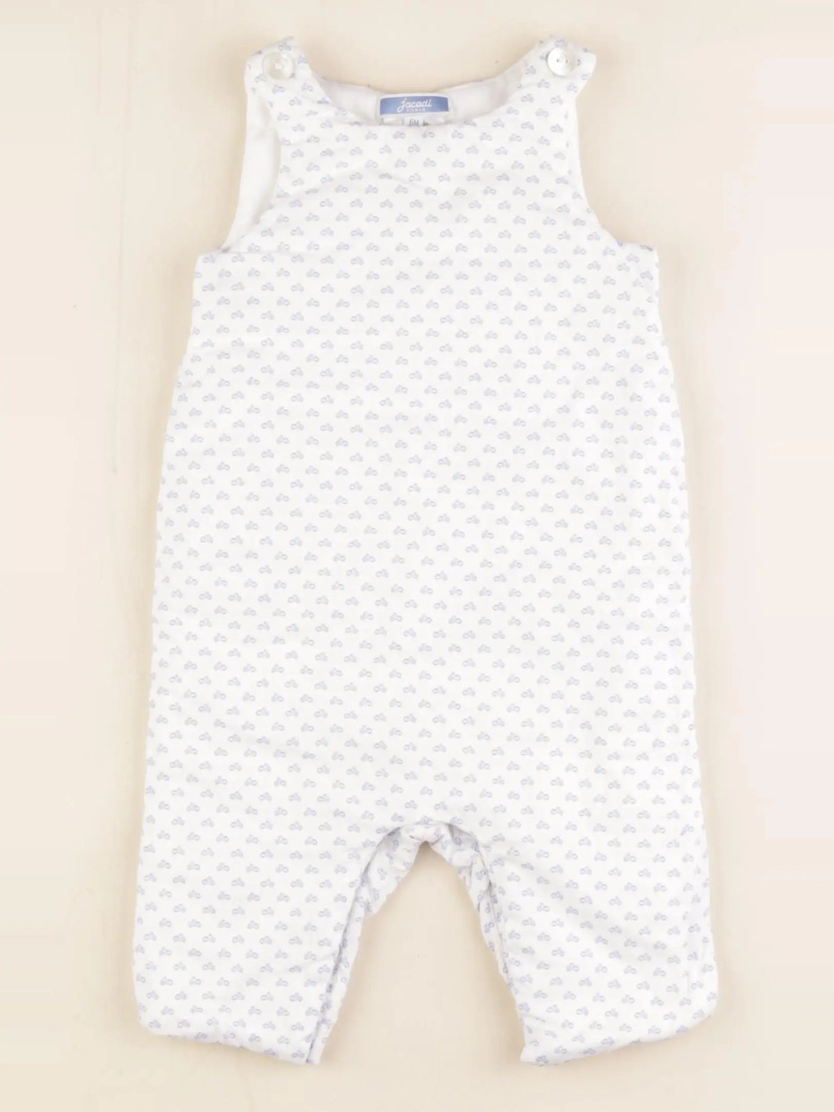 Jacadi - combinaison doublé blanc, bleu - 6 mois