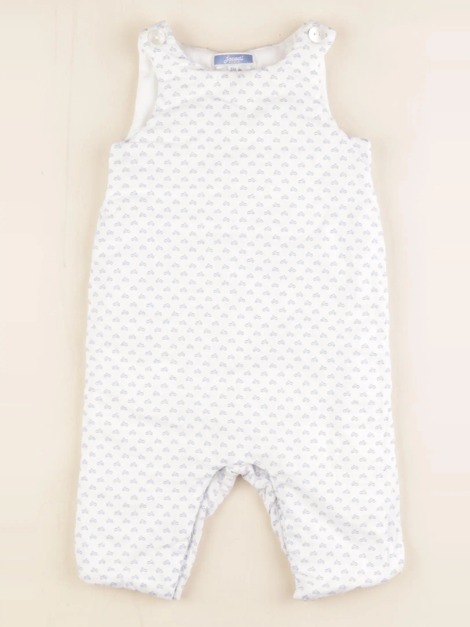 Jacadi - combinaison doublé blanc, bleu - 6 mois