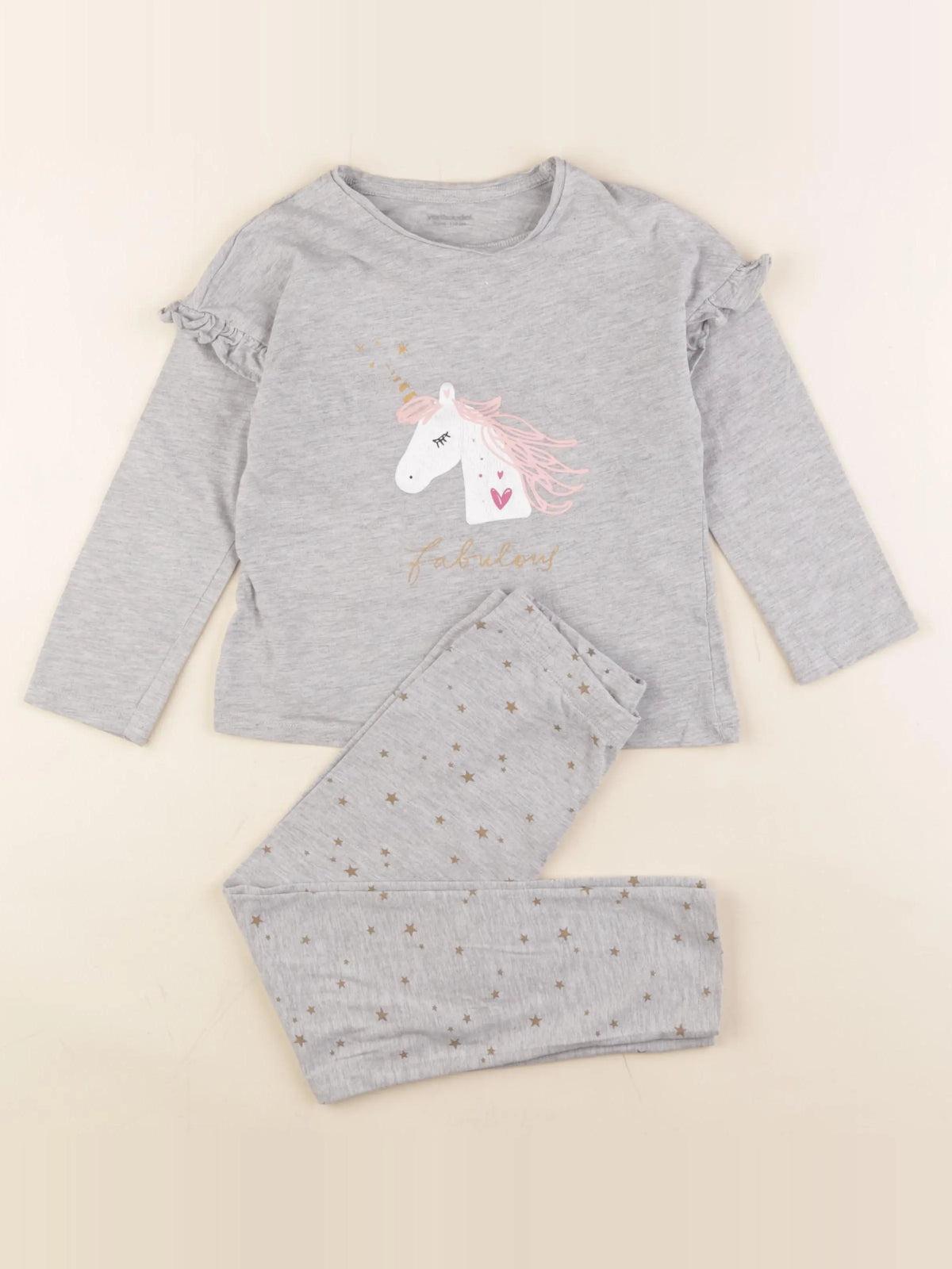 Vertbaudet - pyjama coton gris - 5 ans