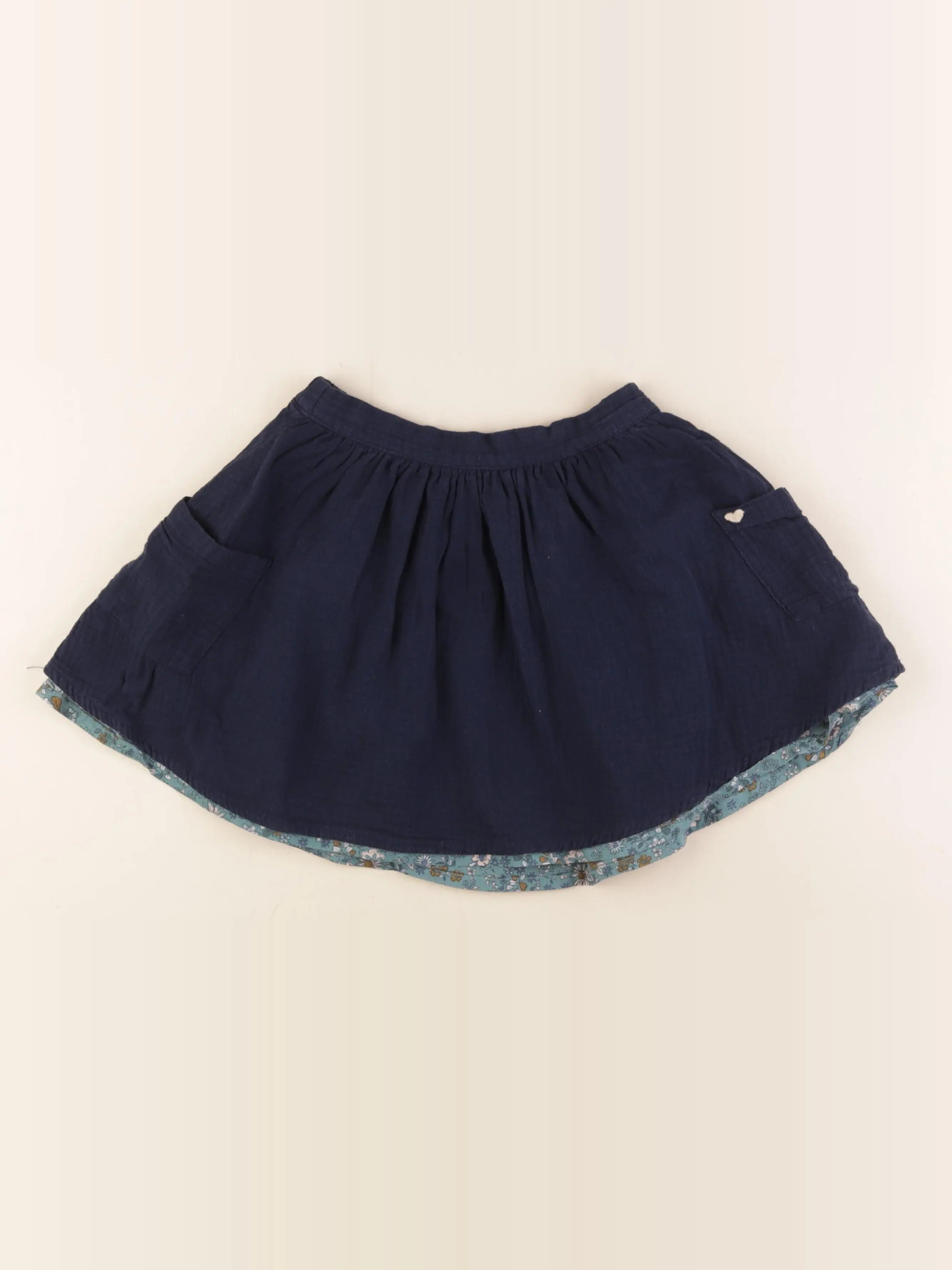 Vertbaudet - jupe réversible bleu - 9 ans