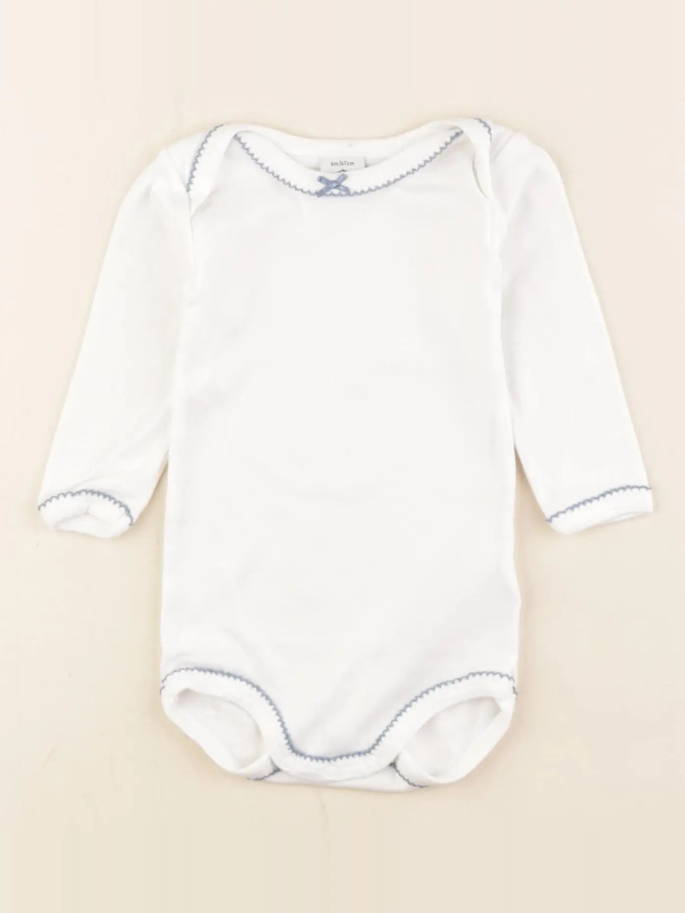 Petit Bateau - body coton blanc - 6 mois