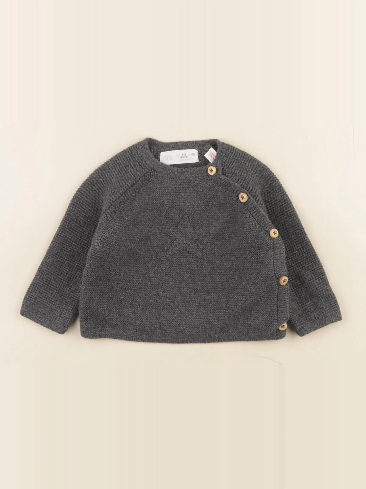 Zara - pull gris - 1/3 mois