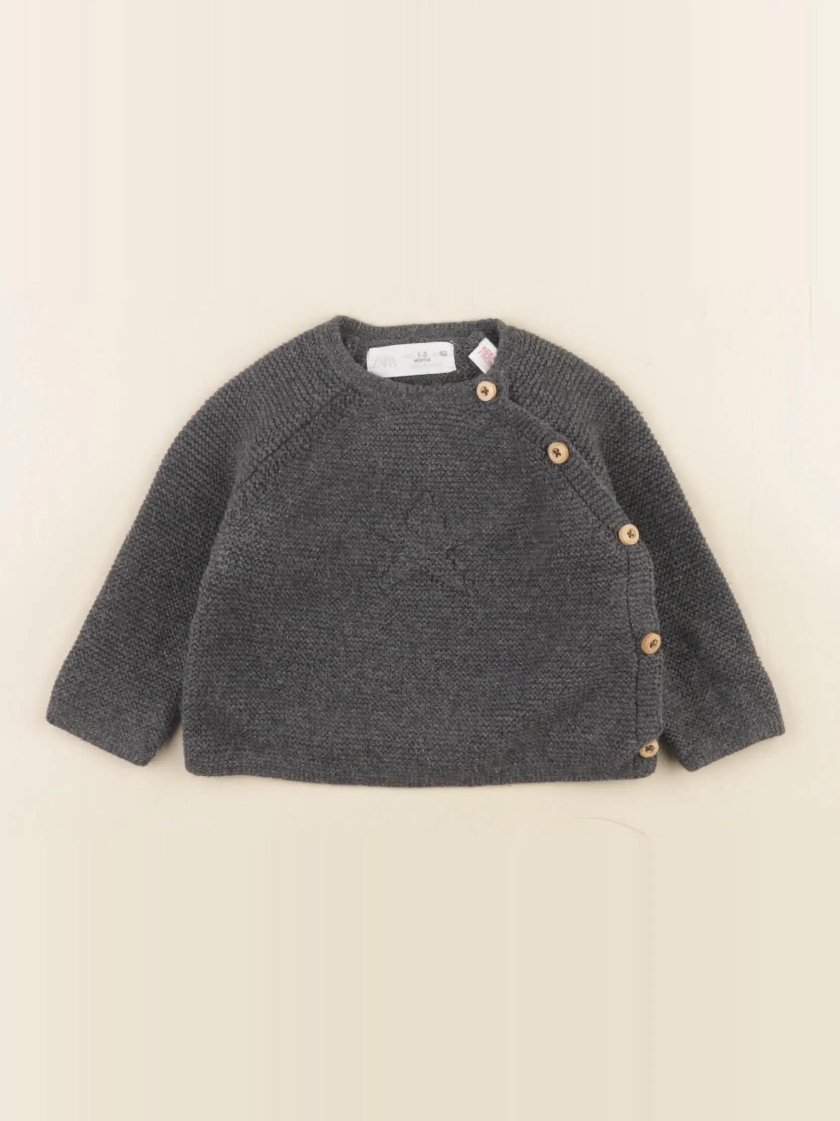 Zara - pull gris - 1/3 mois