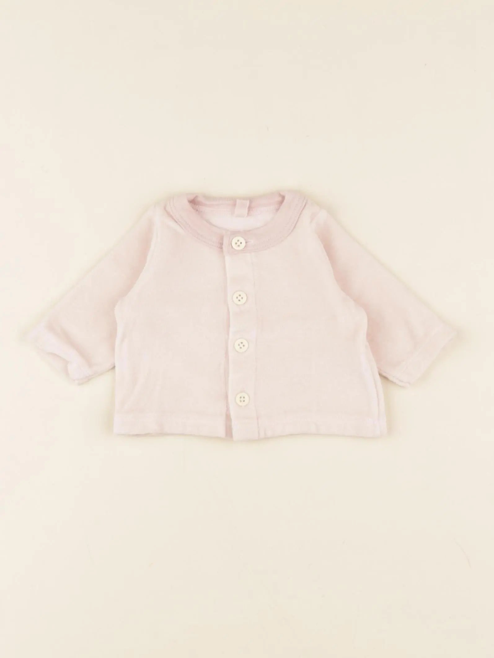 Petit Bateau - gilet rose - 0 mois