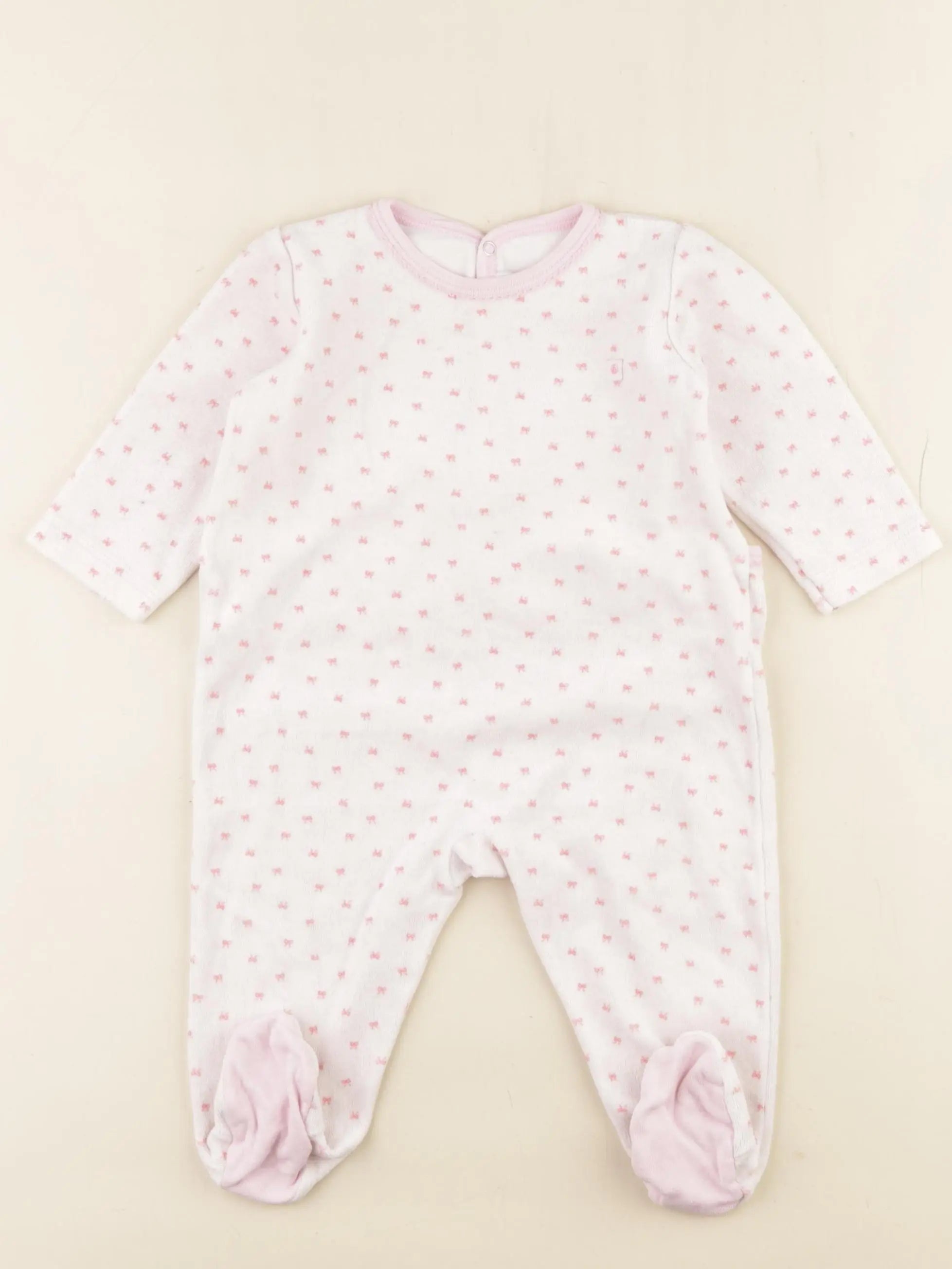 Petit Bateau - pyjama velours rose - 9 mois