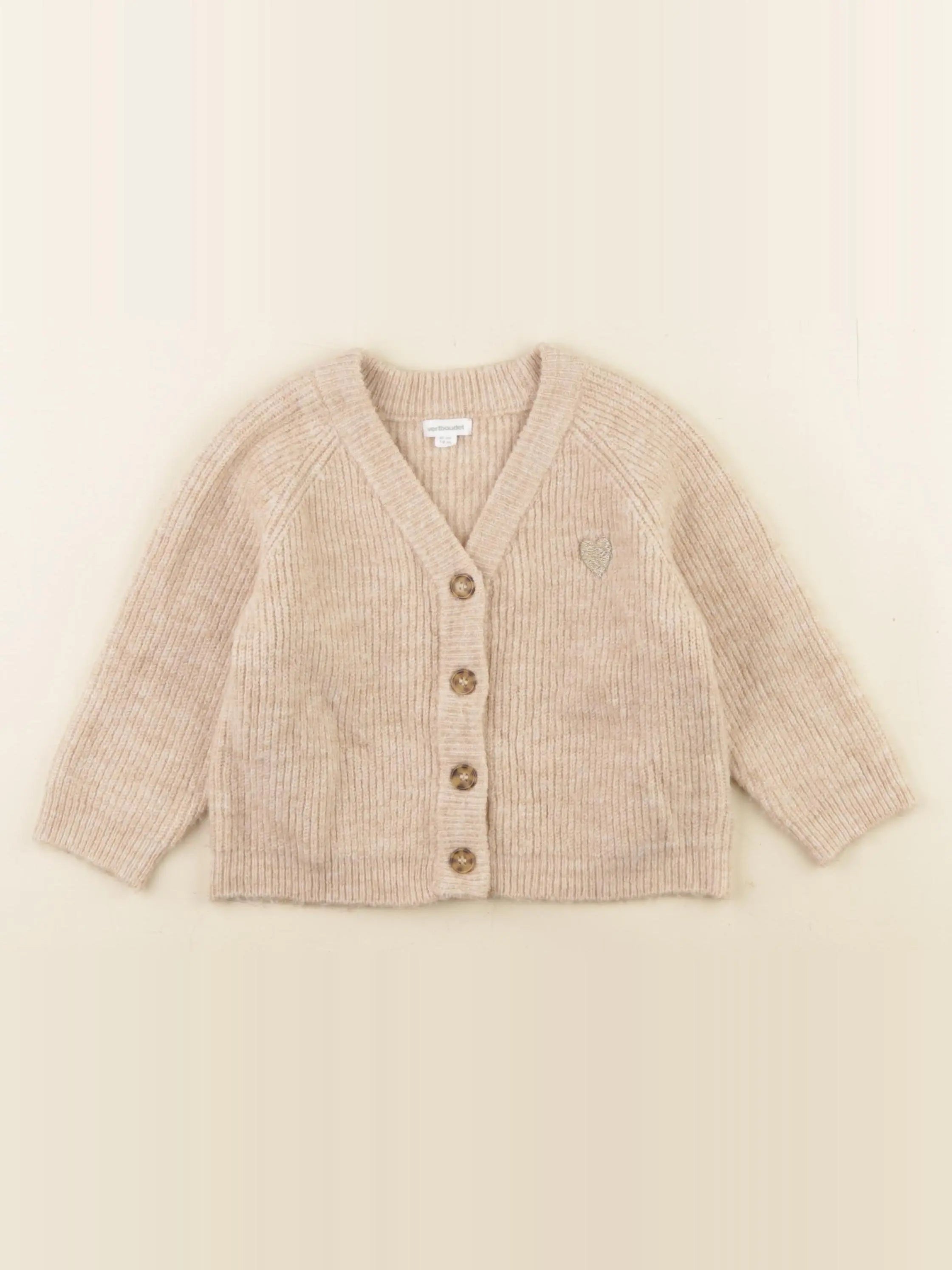 Vertbaudet - gilet beige - 18 mois