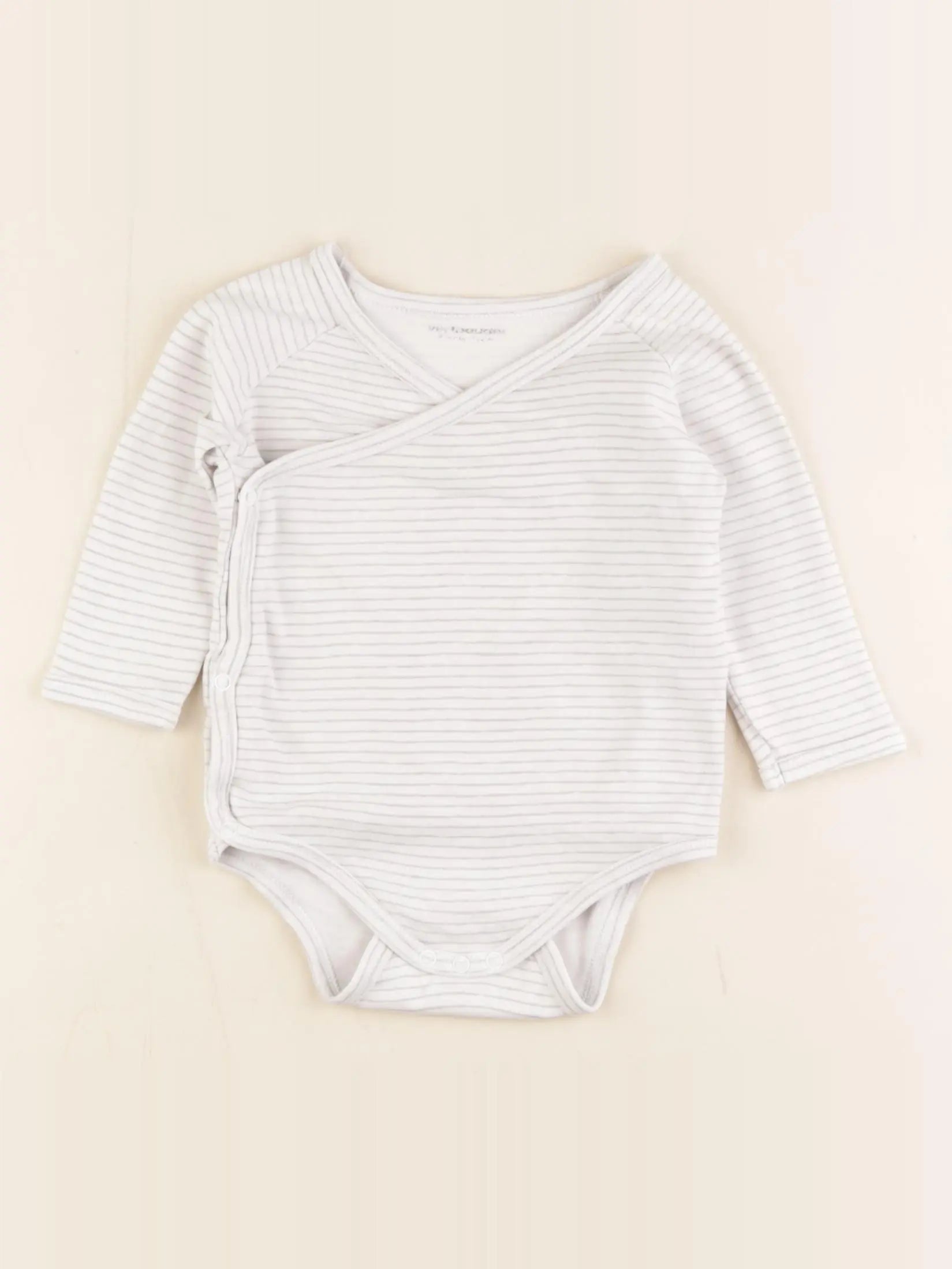 Vertbaudet - body blanc, gris - 9 mois