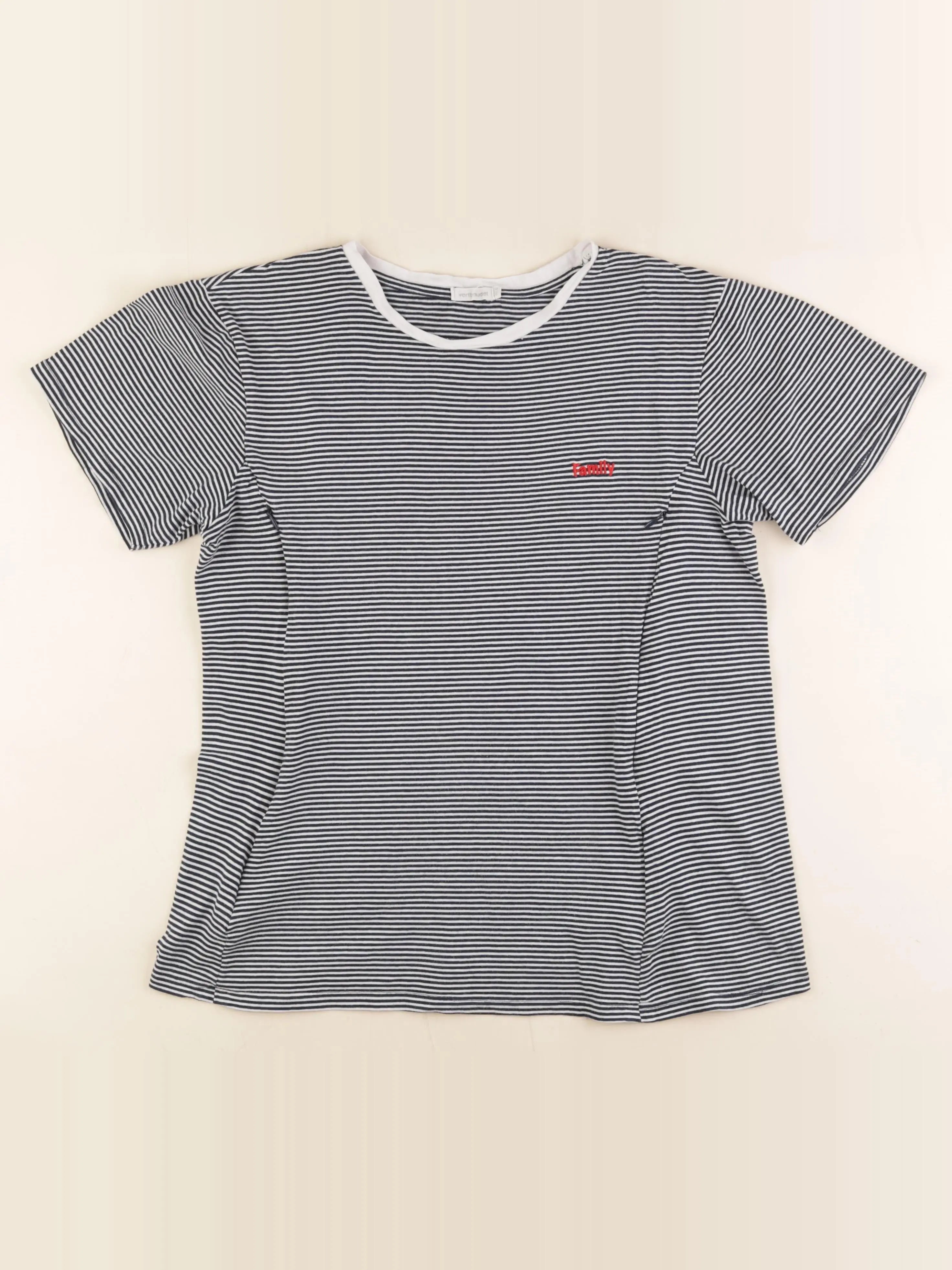 Vertbaudet - tee-shirt grossesse, allaitement bleu, blanc - 34 à 36