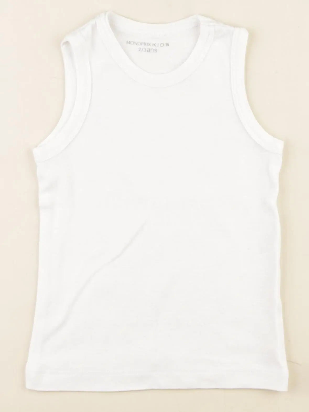 Monoprix - maillot de corps blanc - 2/3 ans