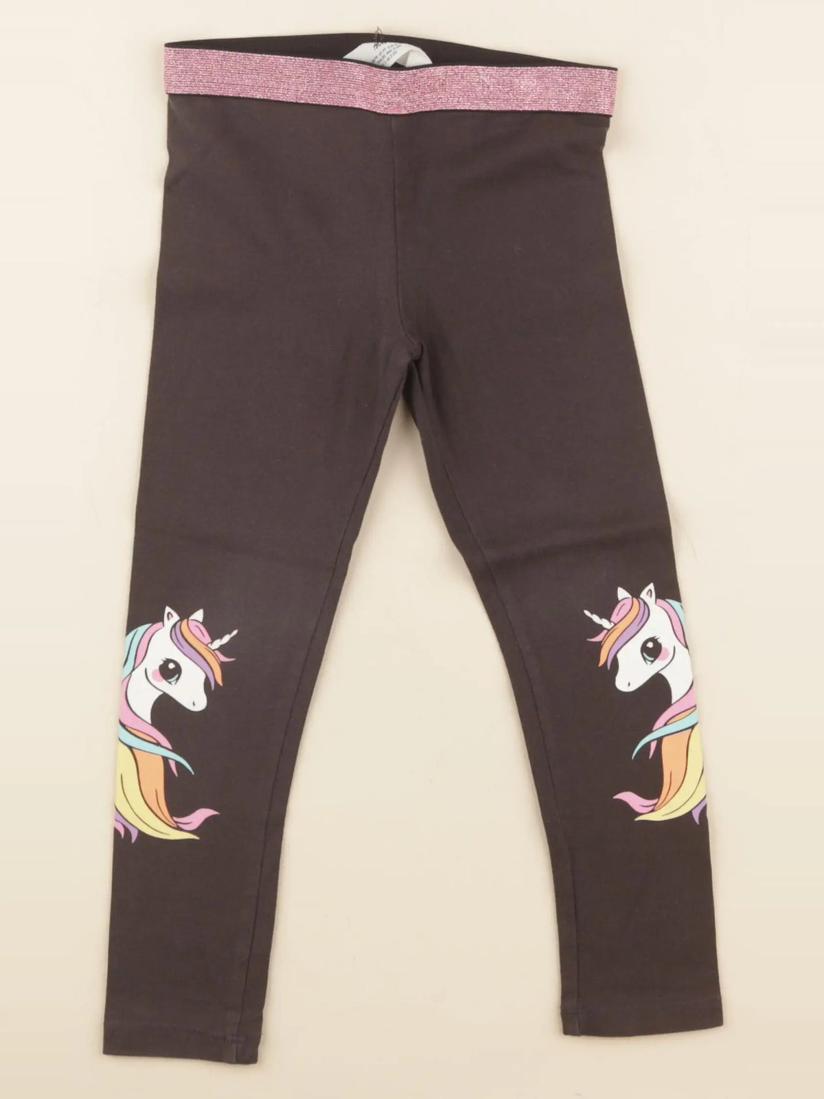 H&M - legging gris, rose - 2/3 ans