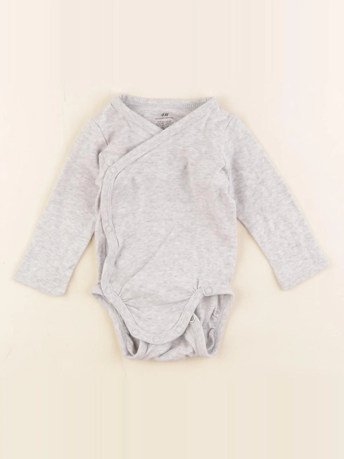 H&M - body gris - 2/4 mois