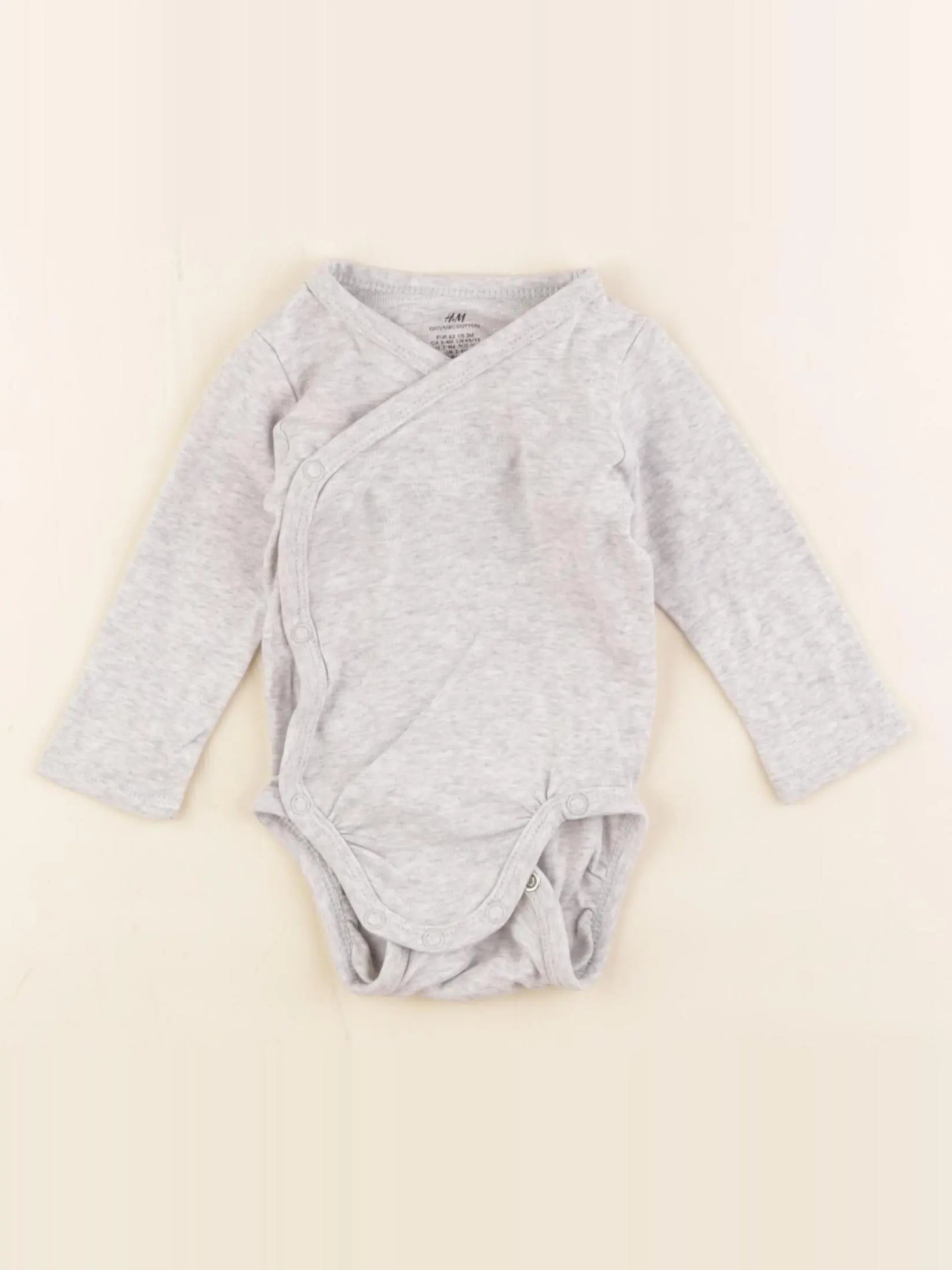 H&M - body gris - 2/4 mois