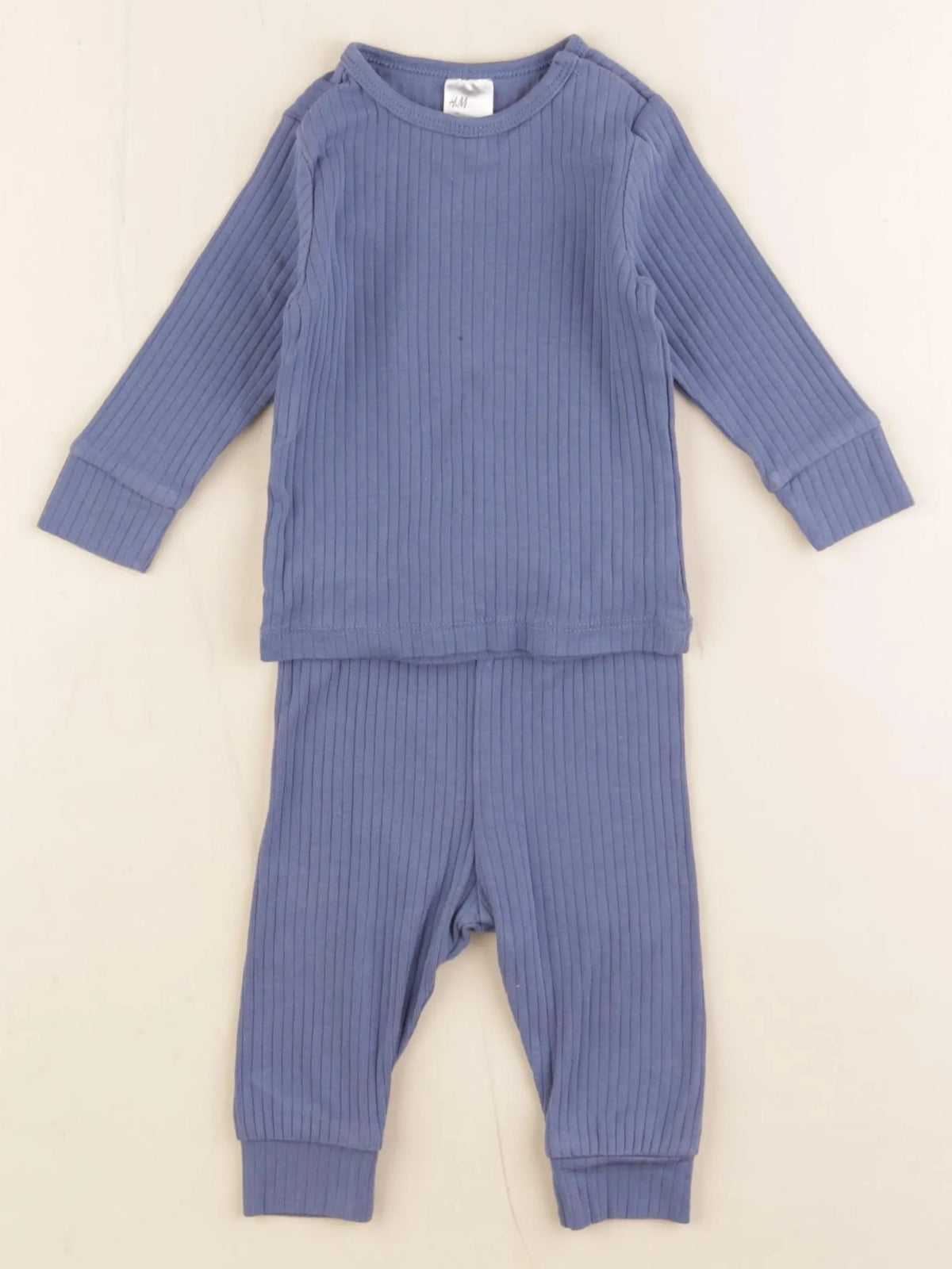 H&M - pyjama coton bleu - 2/4 mois