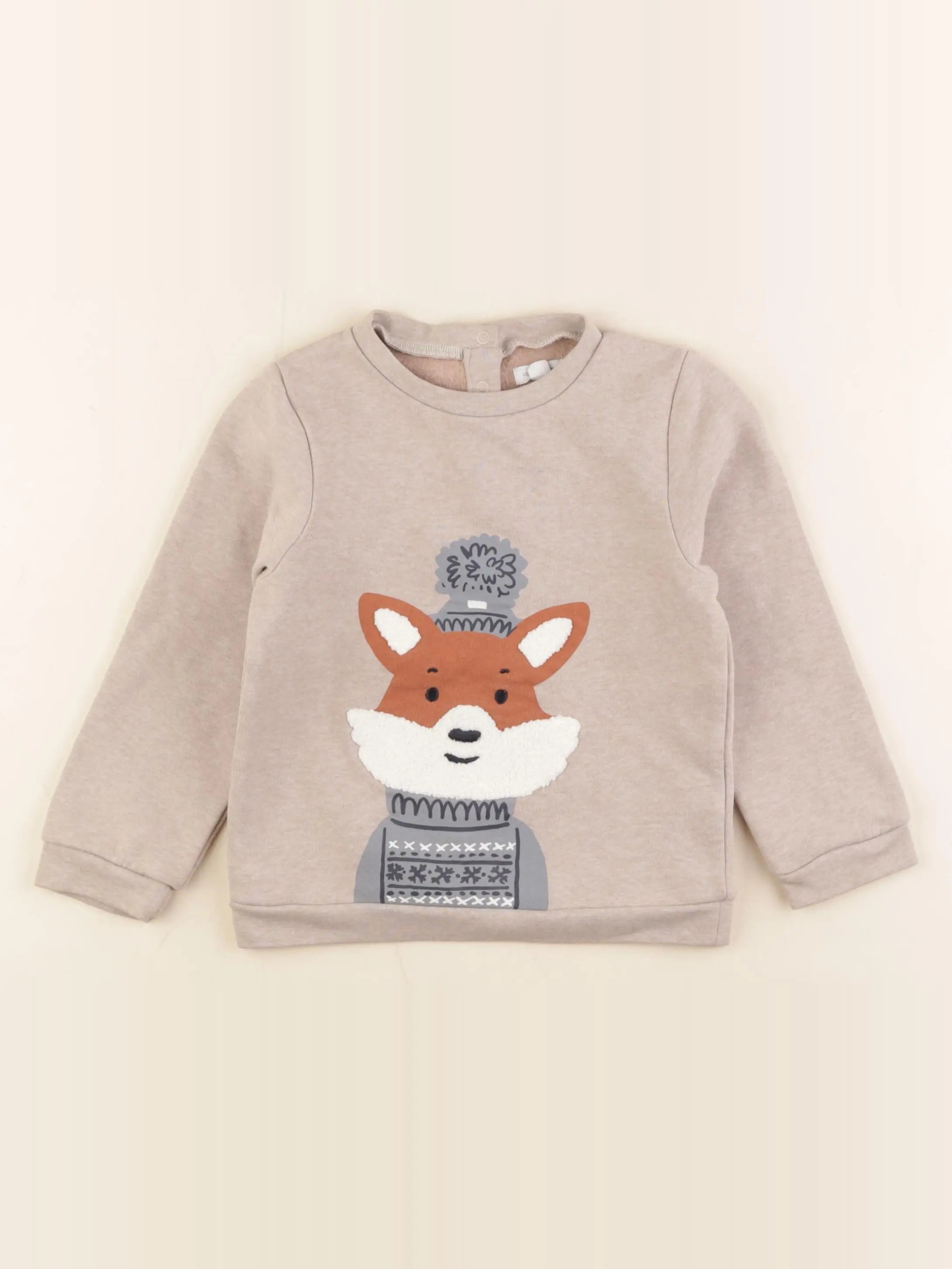 Vertbaudet - sweat beige - 3 ans
