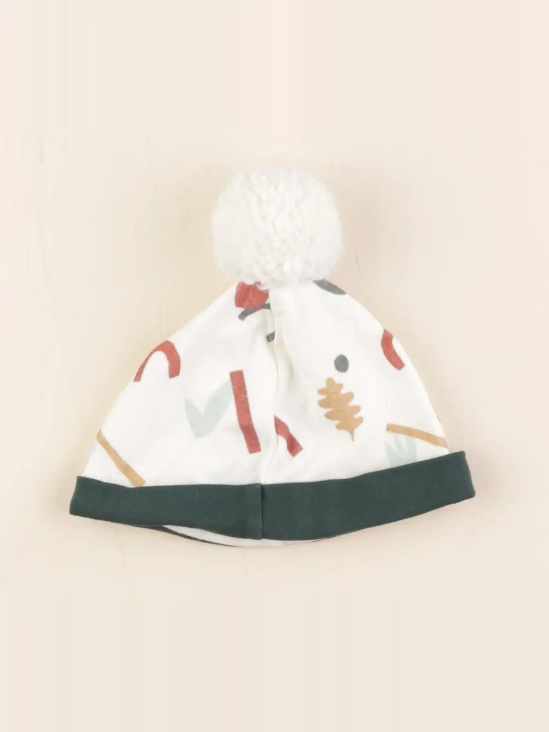 Kapoune - bonnet blanc, vert - 18 mois