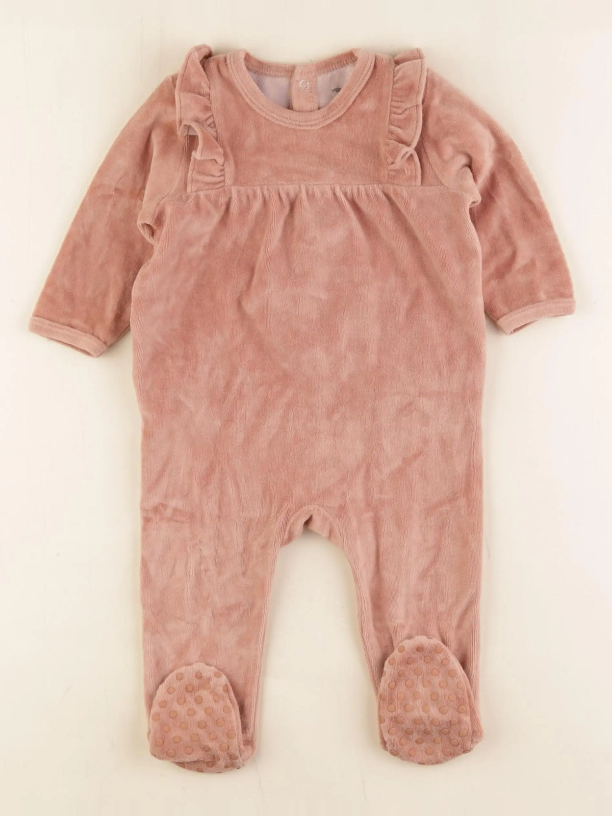 Vertbaudet - pyjama velours marron - 9 mois