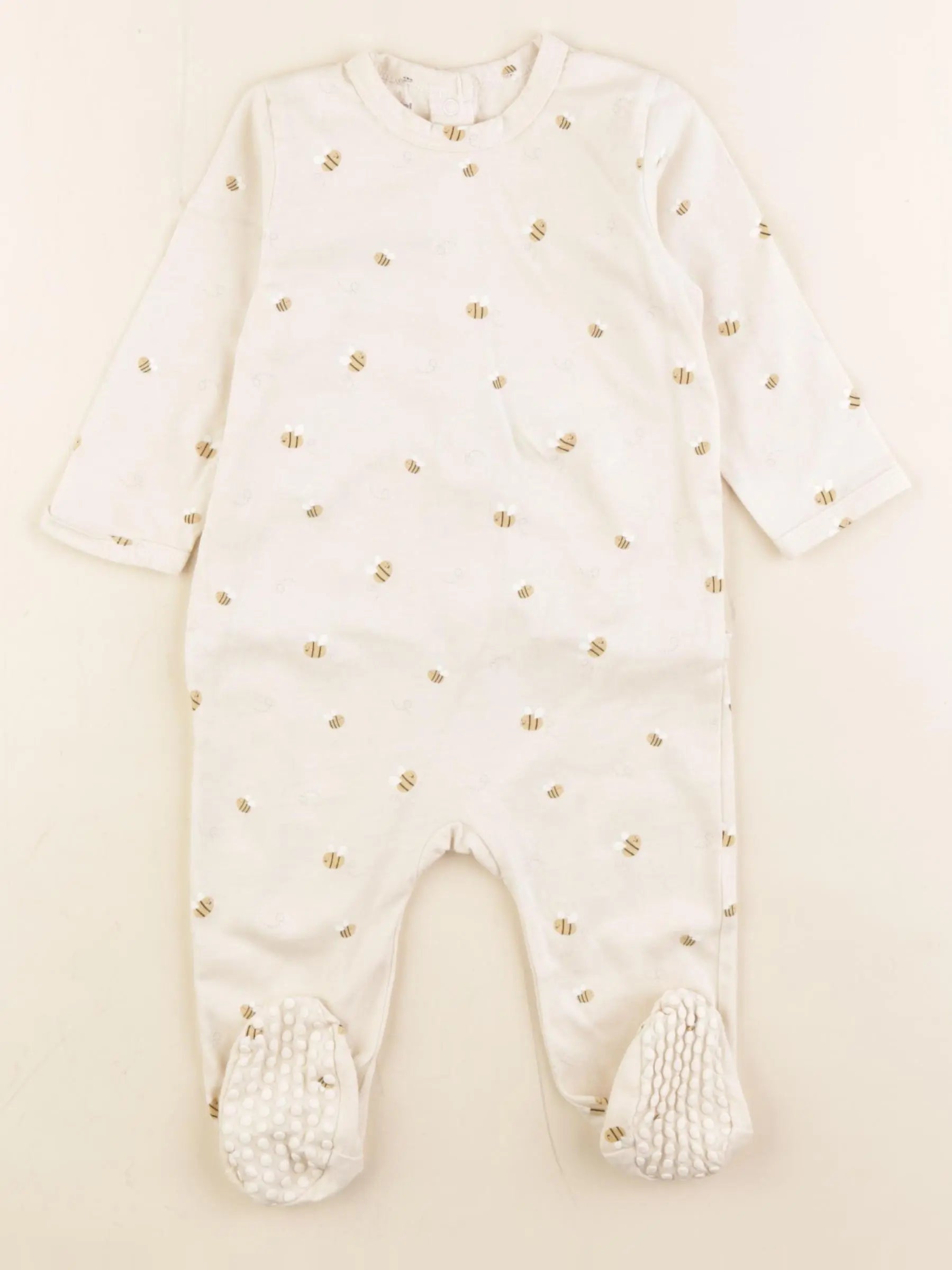 Vertbaudet - pyjama coton beige - 9 mois