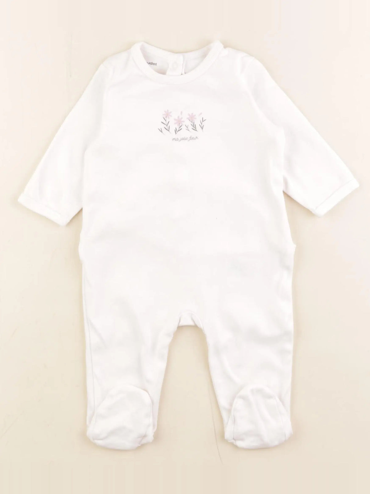 Vertbaudet - pyjama coton blanc - 6 mois