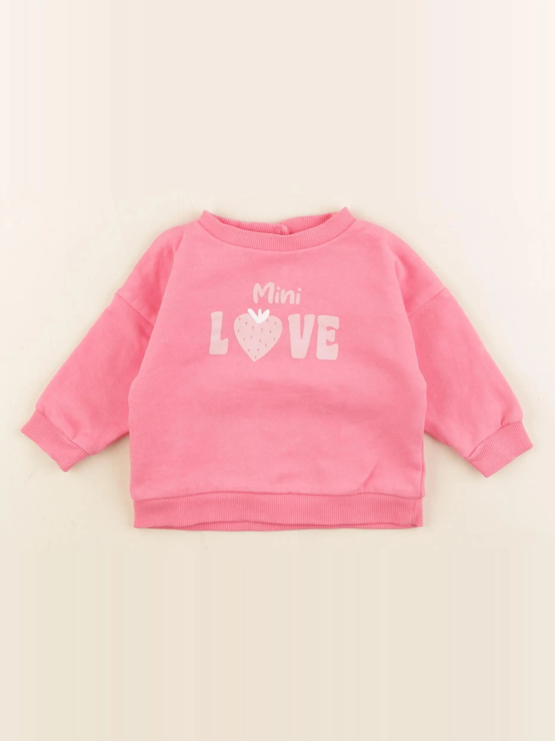 Vertbaudet - sweat coton rose - 6 mois