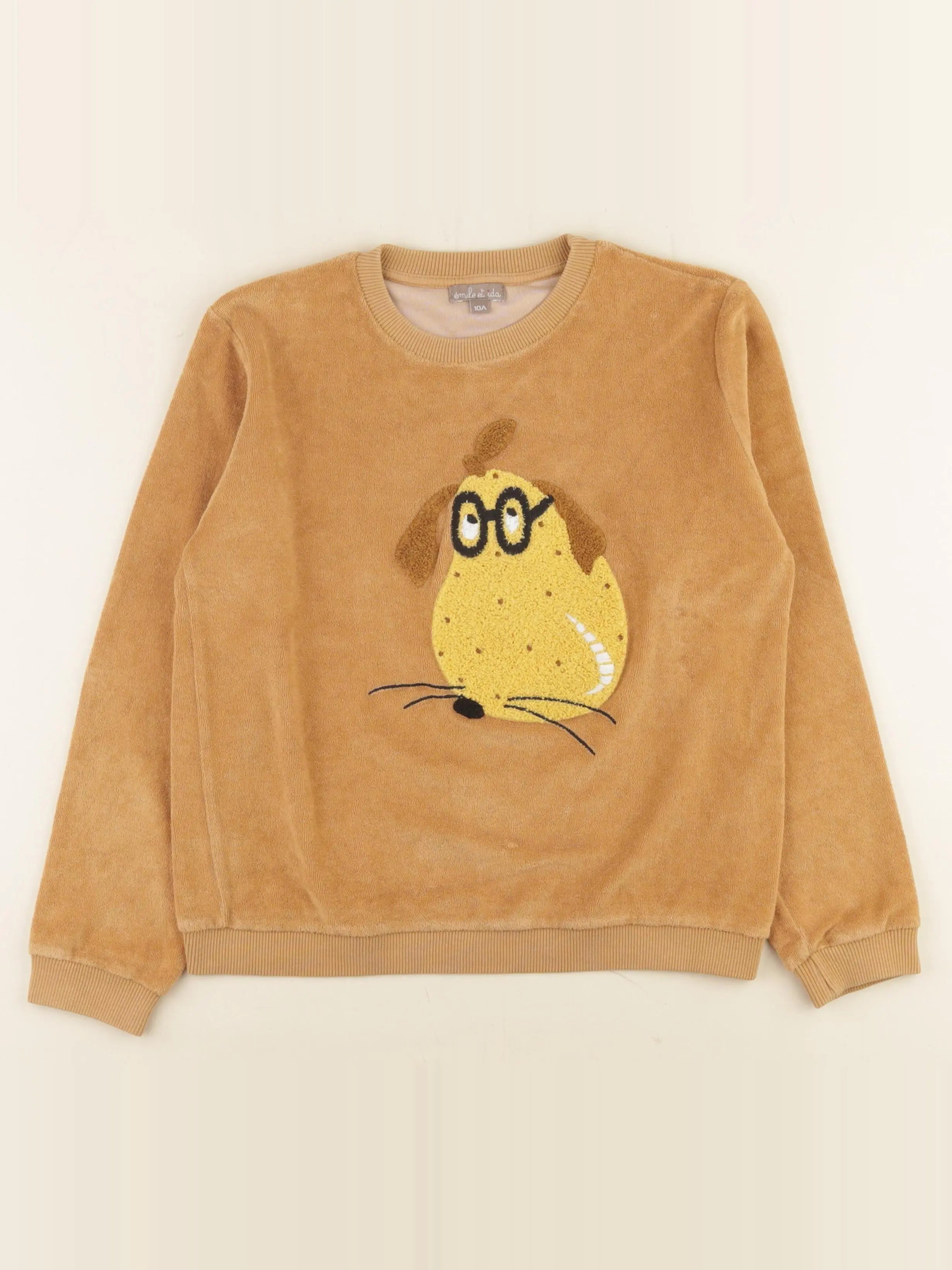 Emile et Ida - sweat marron - 10 ans