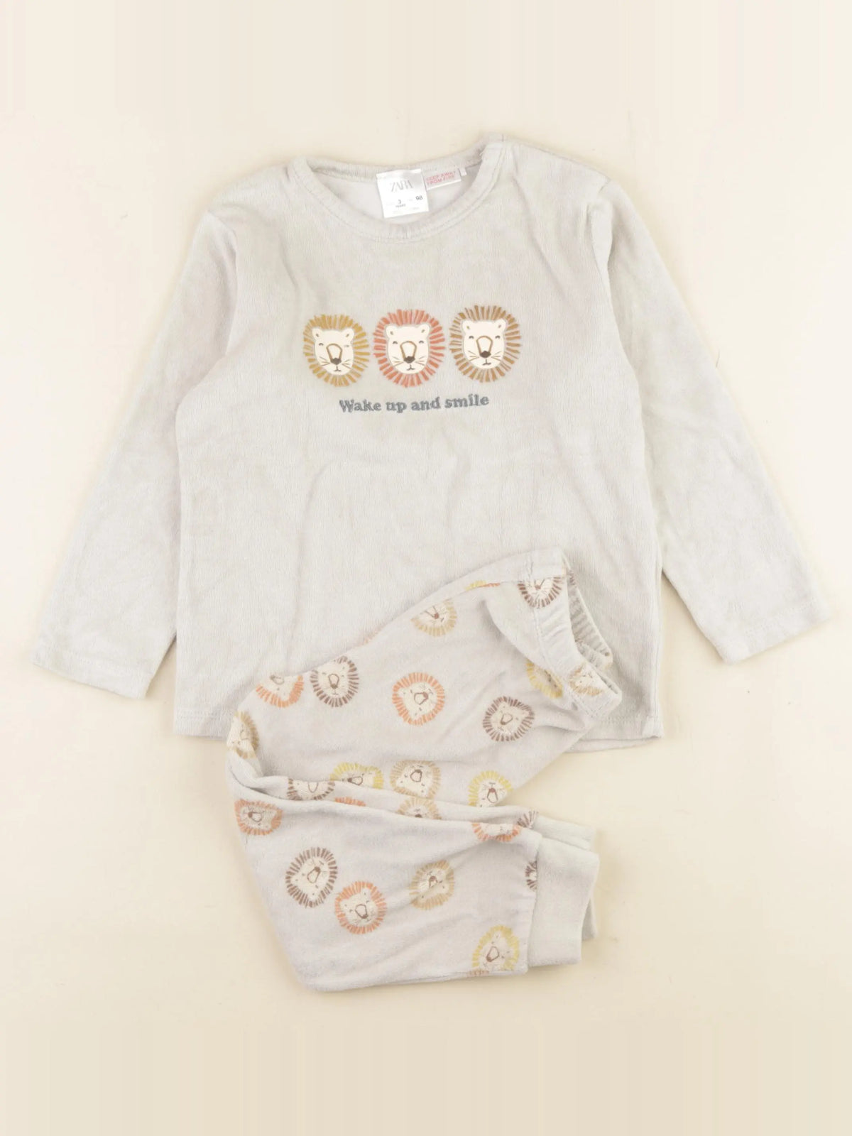 Zara - pyjama velours gris - 3 ans