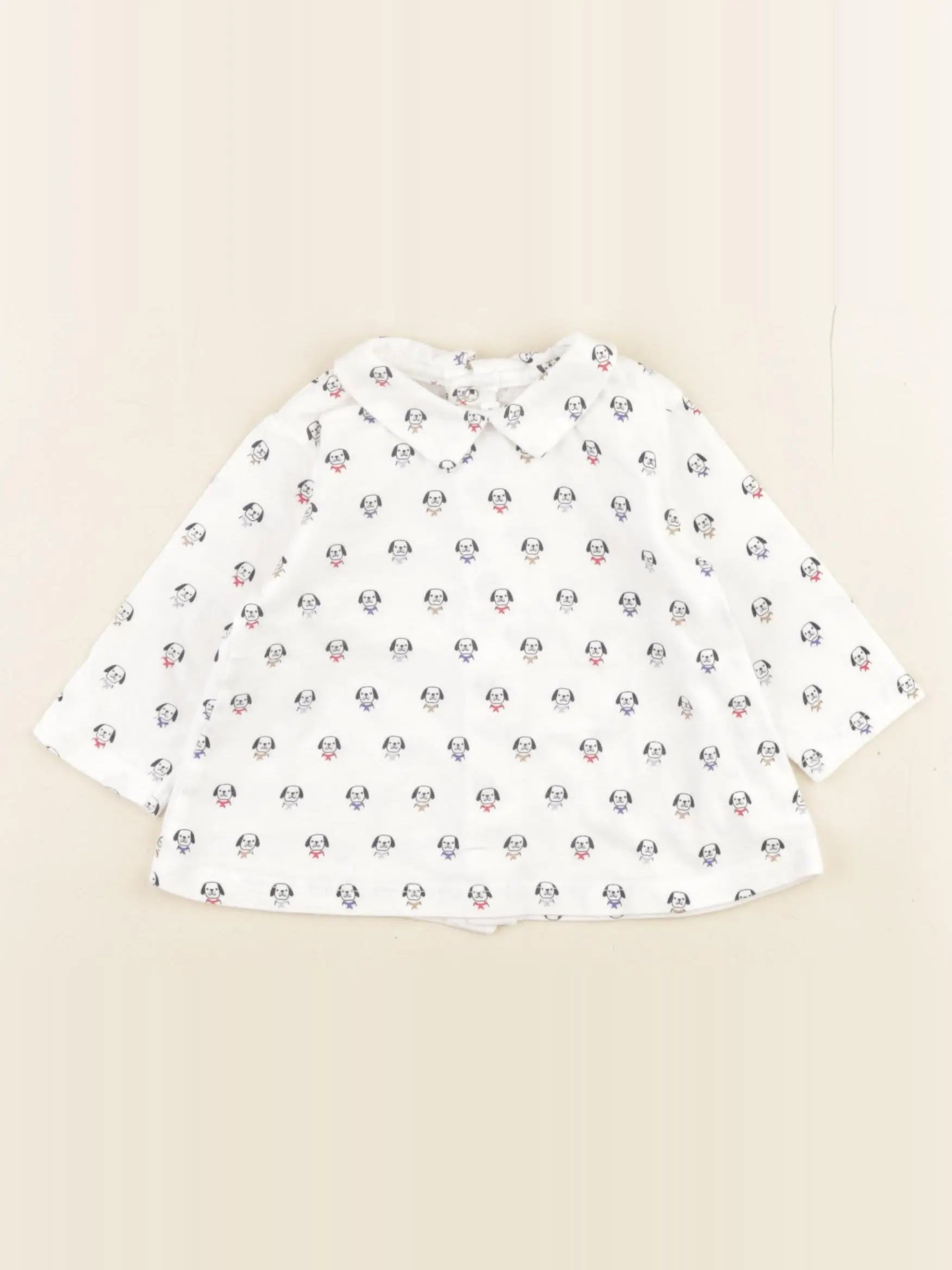 Boutchou - tee-shirt blanc, bleu - 6 mois