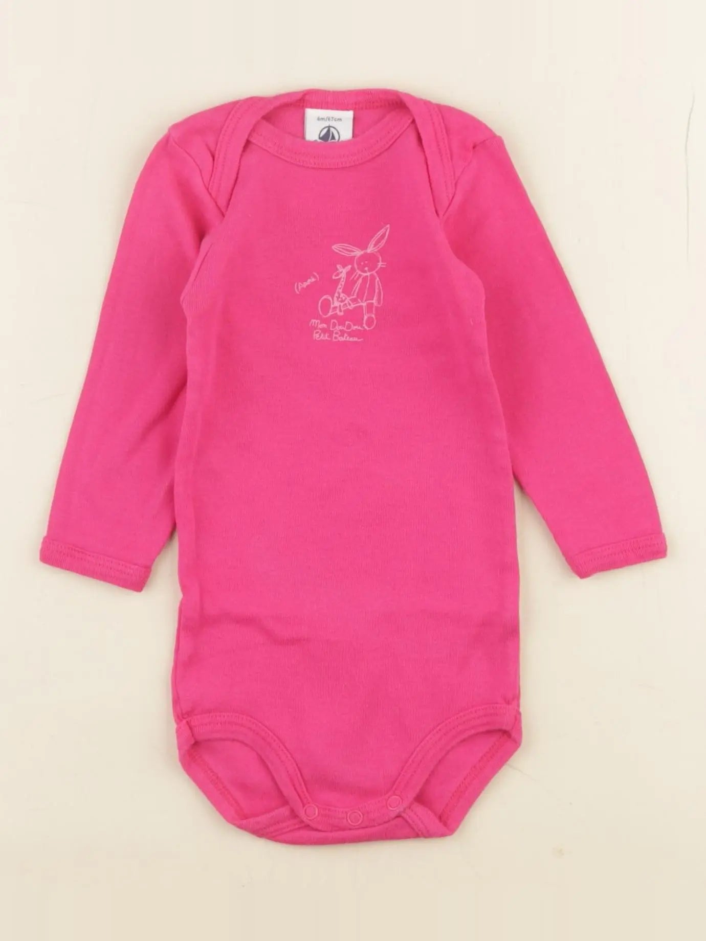 Petit Bateau - body rose - 6 mois