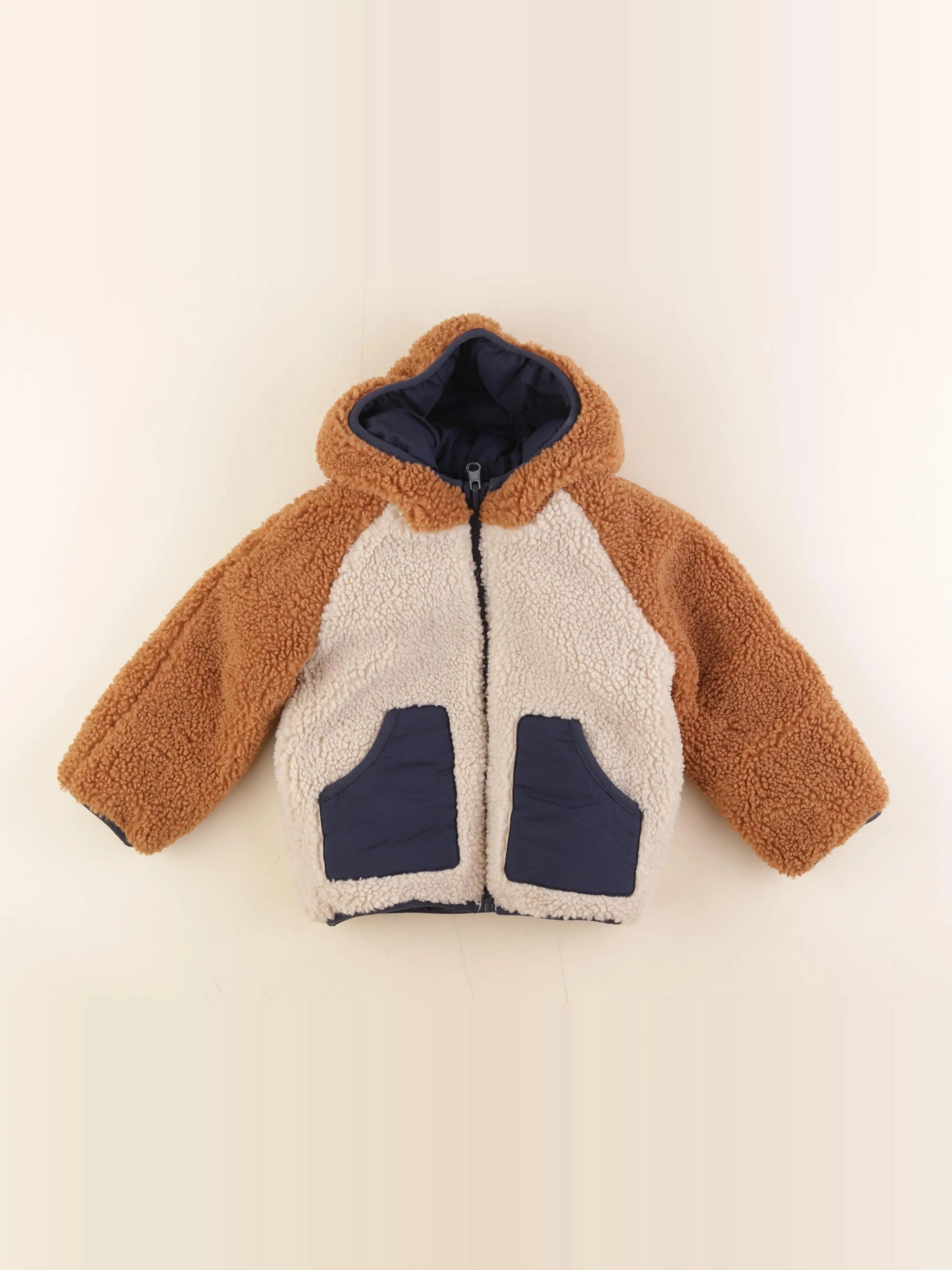 La Redoute - veste réversible marron, beige - 3 ans