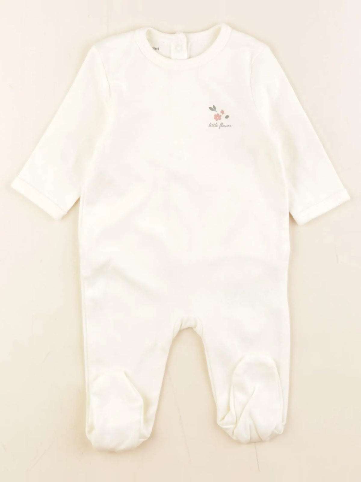 Vertbaudet - pyjama coton blanc - 3 mois