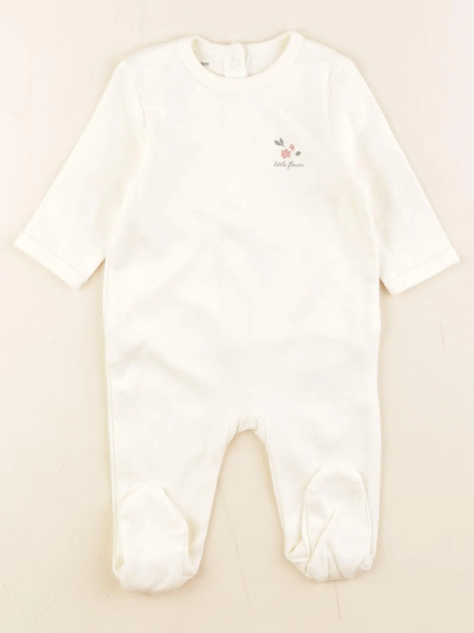 Vertbaudet - pyjama coton blanc - 3 mois