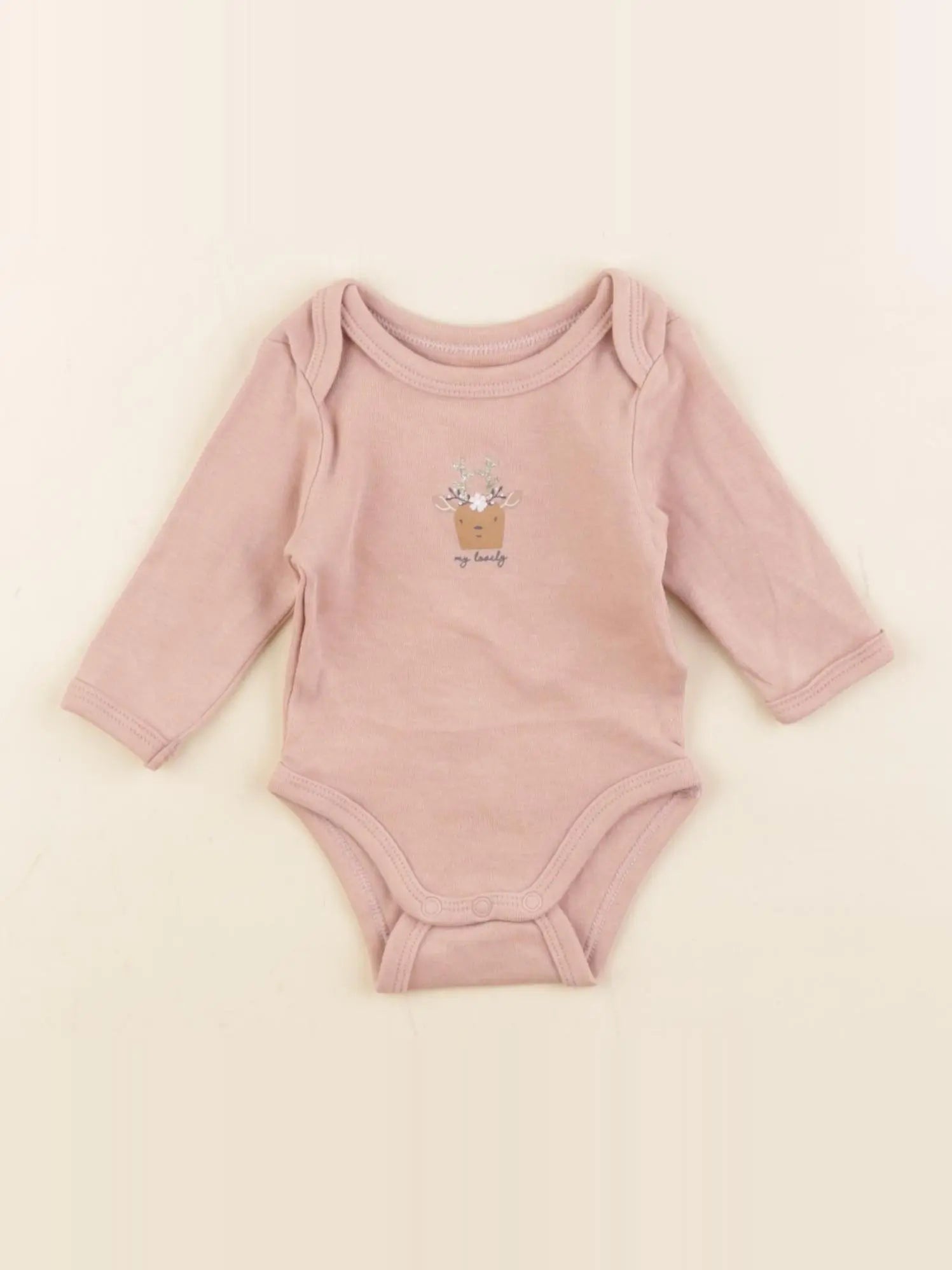 Vertbaudet - body rose - 1 mois