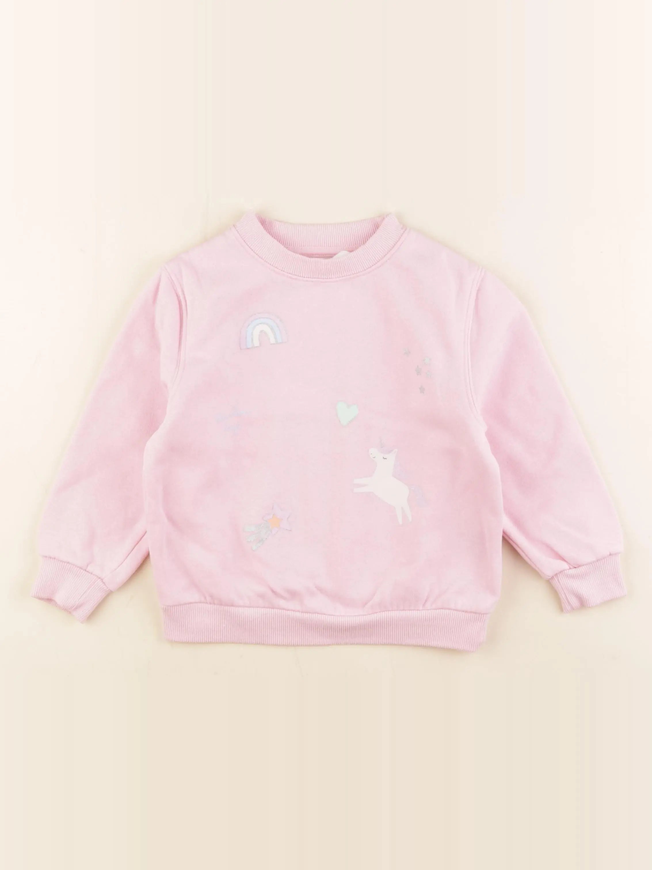 H&M - sweat rose - 2/4 ans