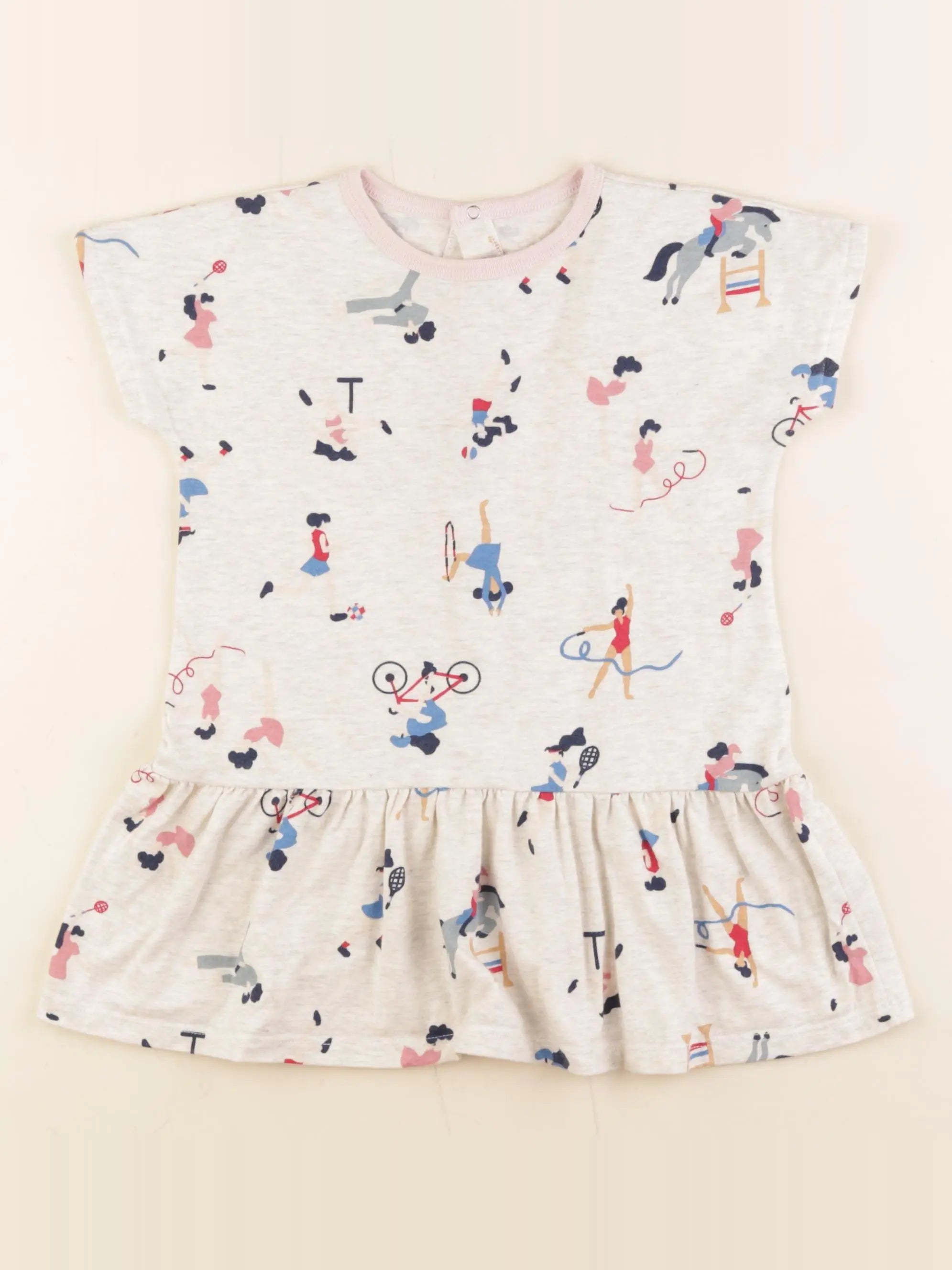 Petit Bateau - robe gris - 36 mois