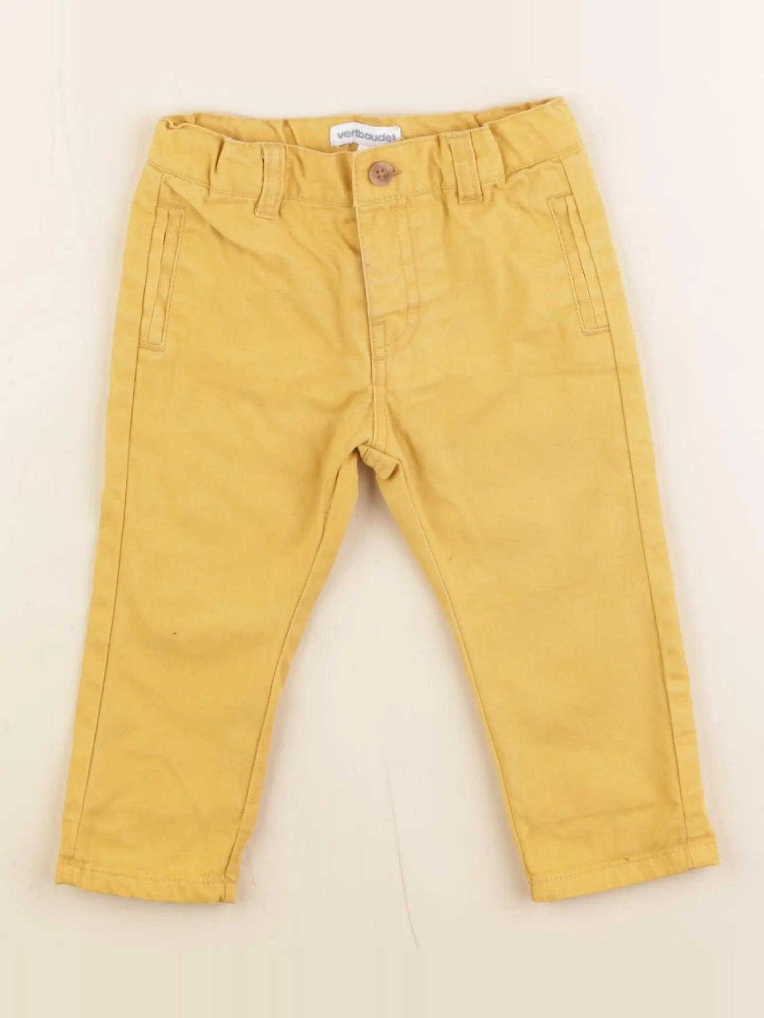 Vertbaudet - pantalon jaune - 9 mois
