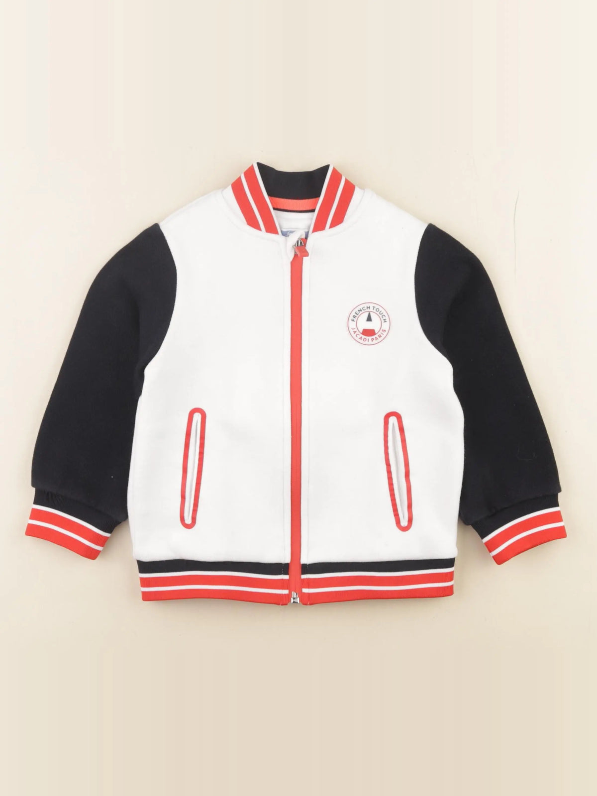 Jacadi - sweat imprimé au dos bleu, blanc - 3 ans