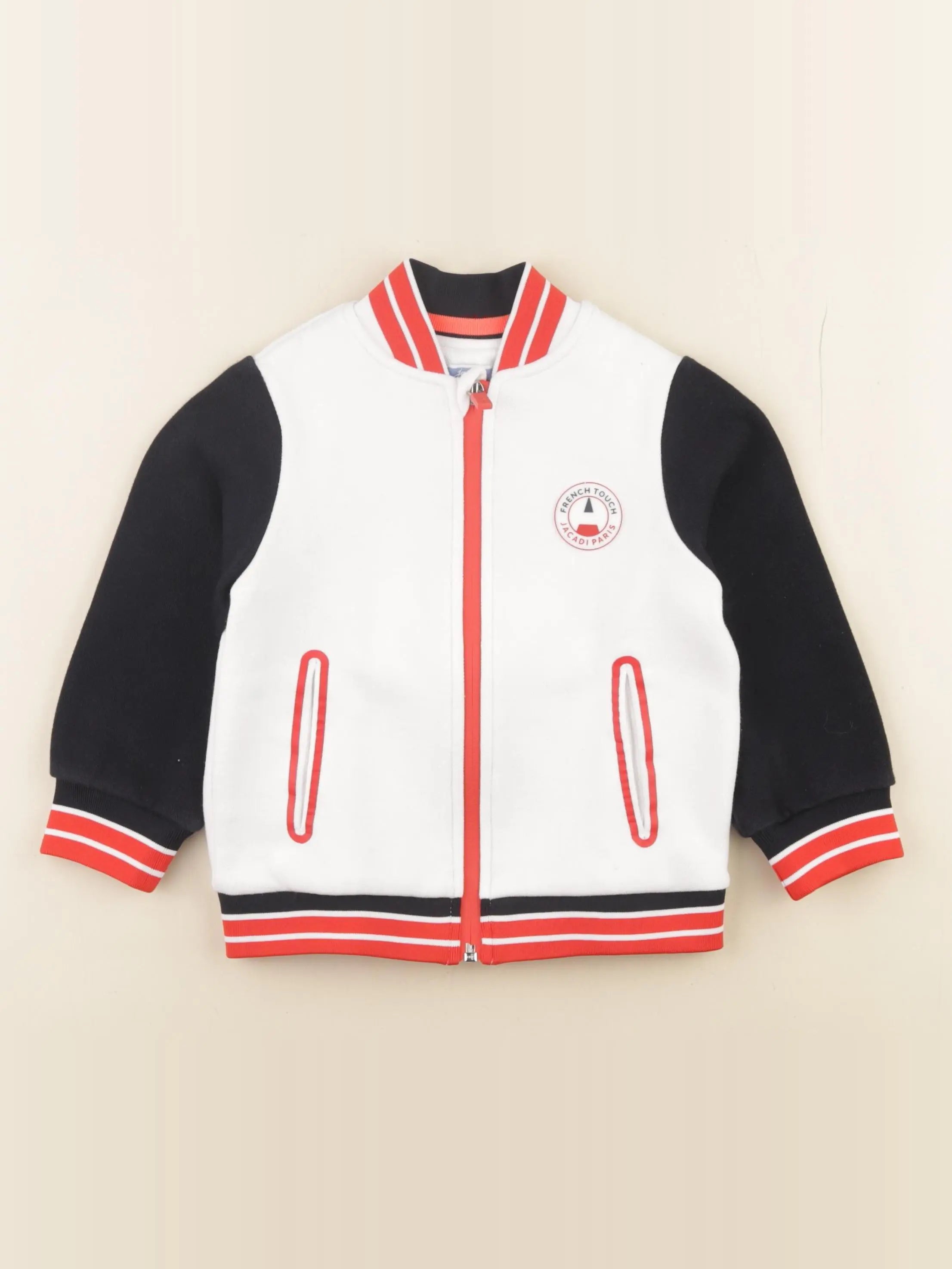 Jacadi - sweat imprimé au dos bleu, blanc - 3 ans