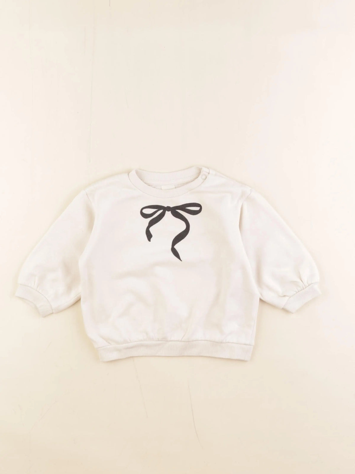 H&M - sweat beige - 6/9 mois