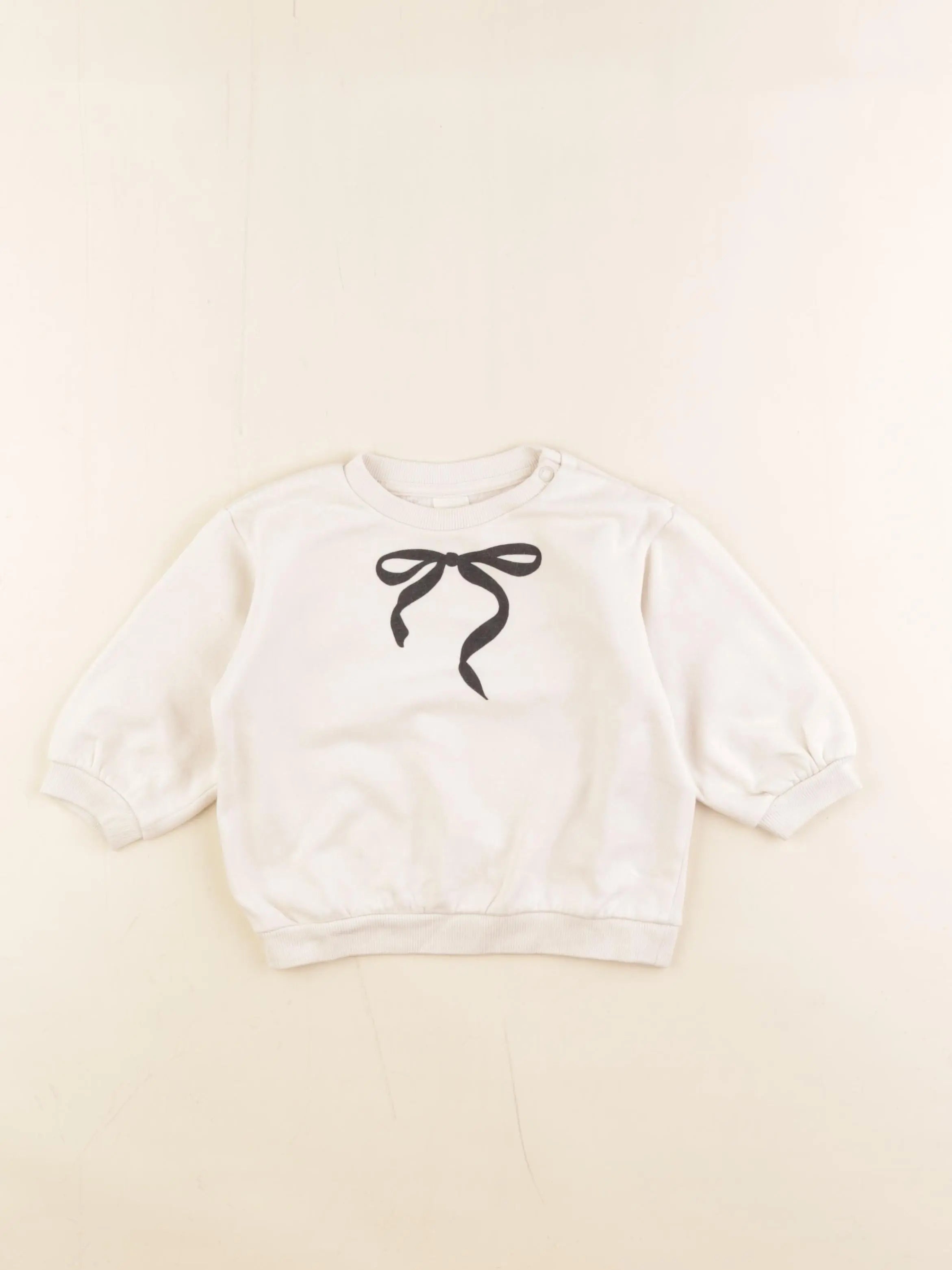 H&M - sweat beige - 6/9 mois