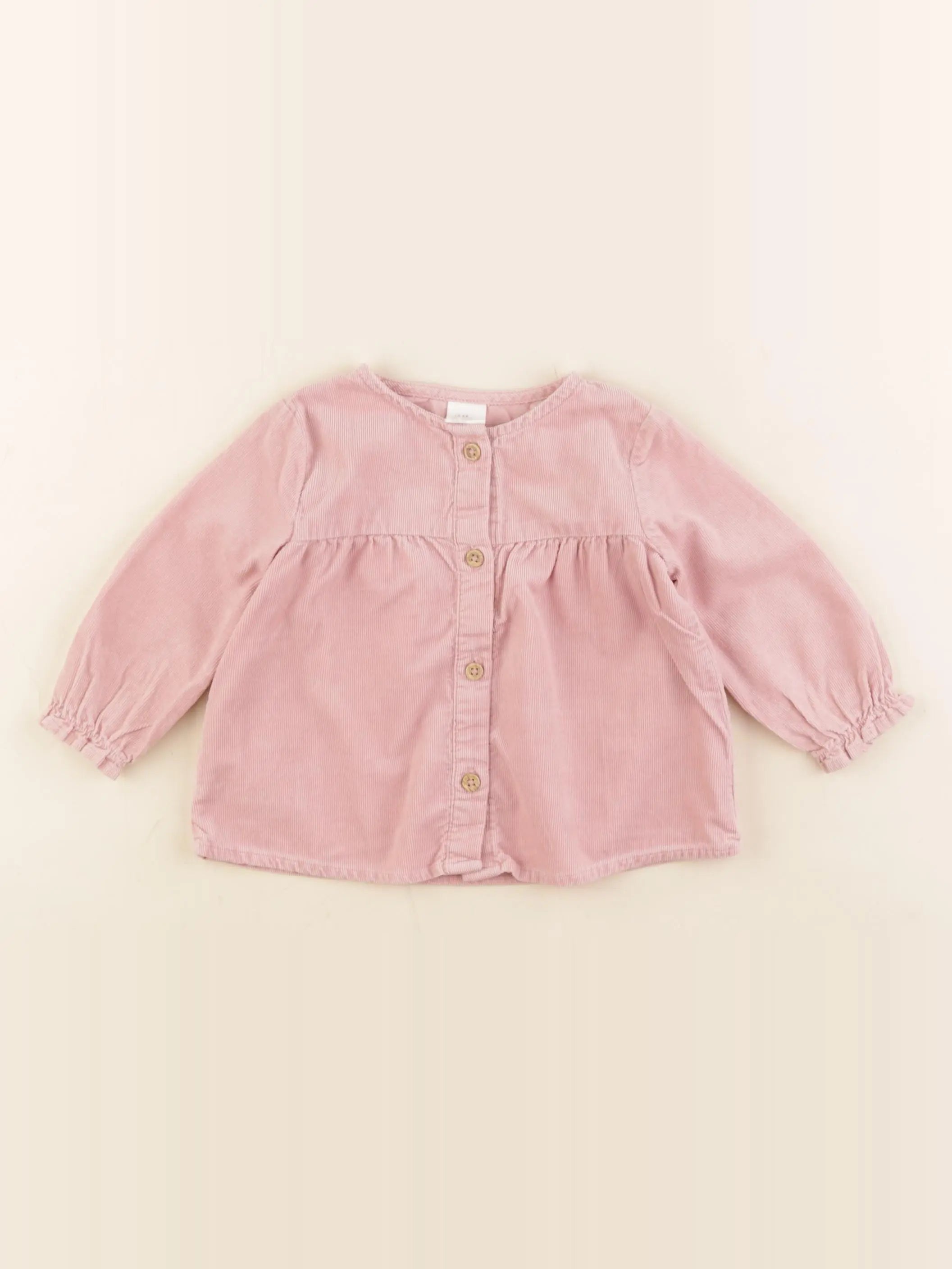 H&M - blouse rose - 4/6 mois