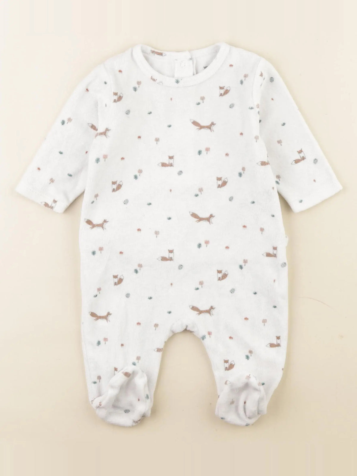 Vertbaudet - pyjama velours multicolore - 3 mois