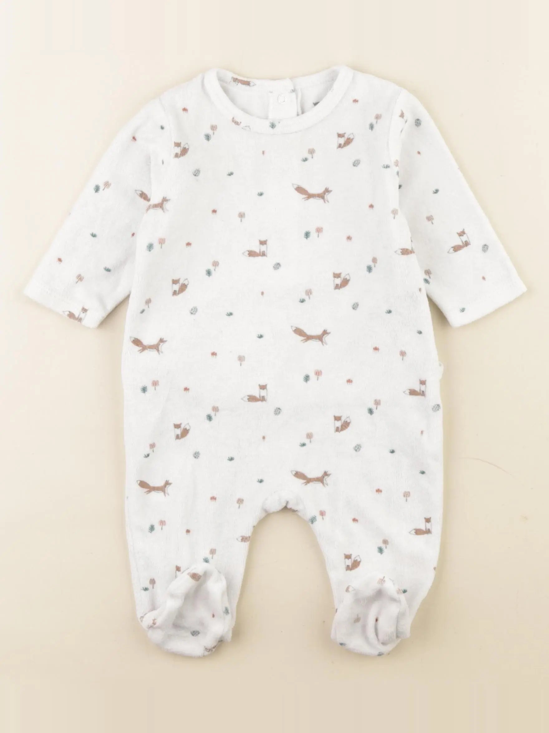 Vertbaudet - pyjama velours multicolore - 3 mois