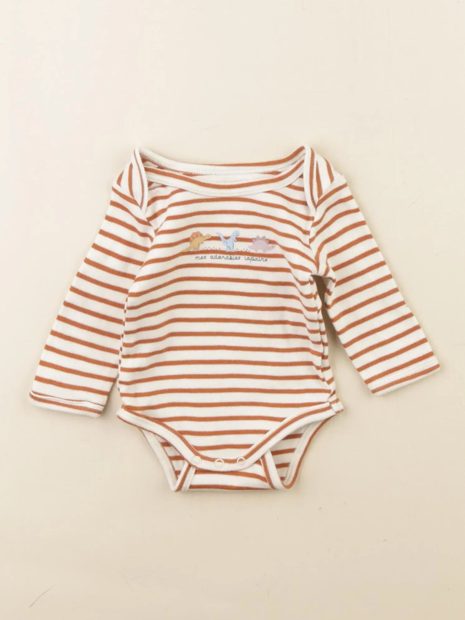 Vertbaudet - body beige, marron - 3 mois