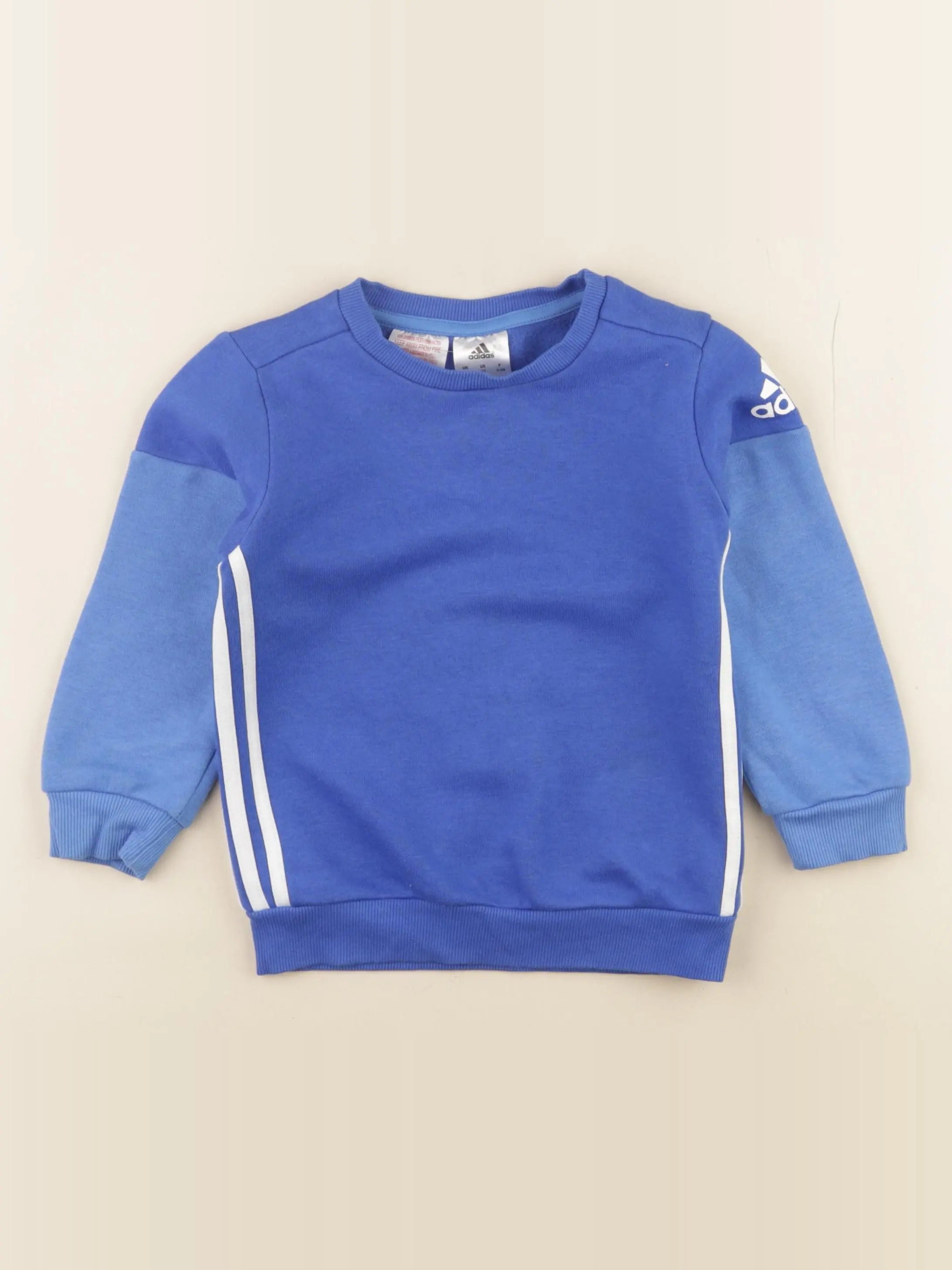 Adidas - sweat bleu - 2/3 ans