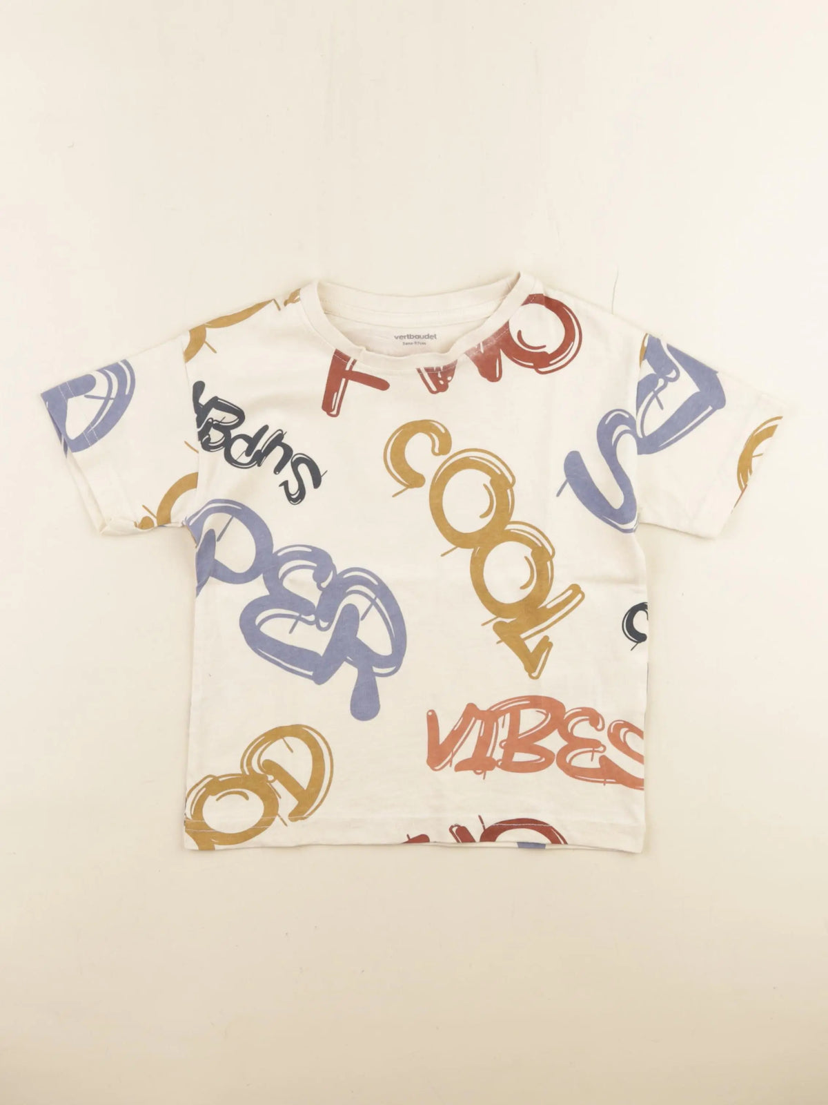 Vertbaudet - tee-shirt beige - 3 ans