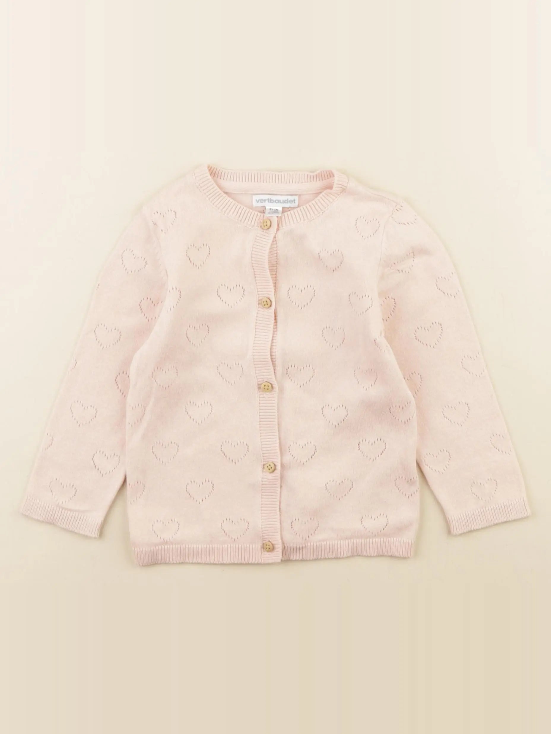 Vertbaudet - gilet rose - 18 mois