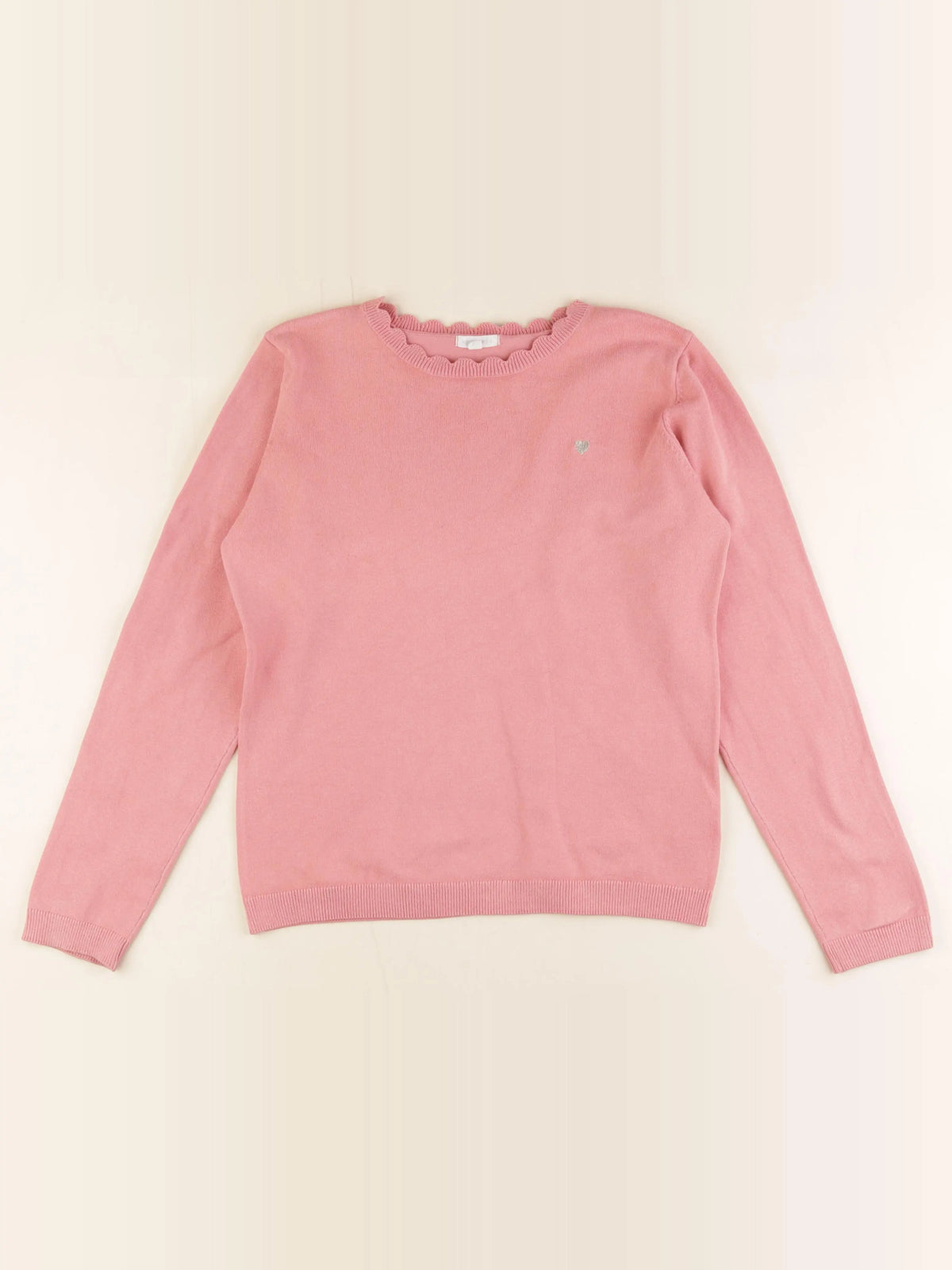 Vertbaudet - pull rose, or - 12 ans