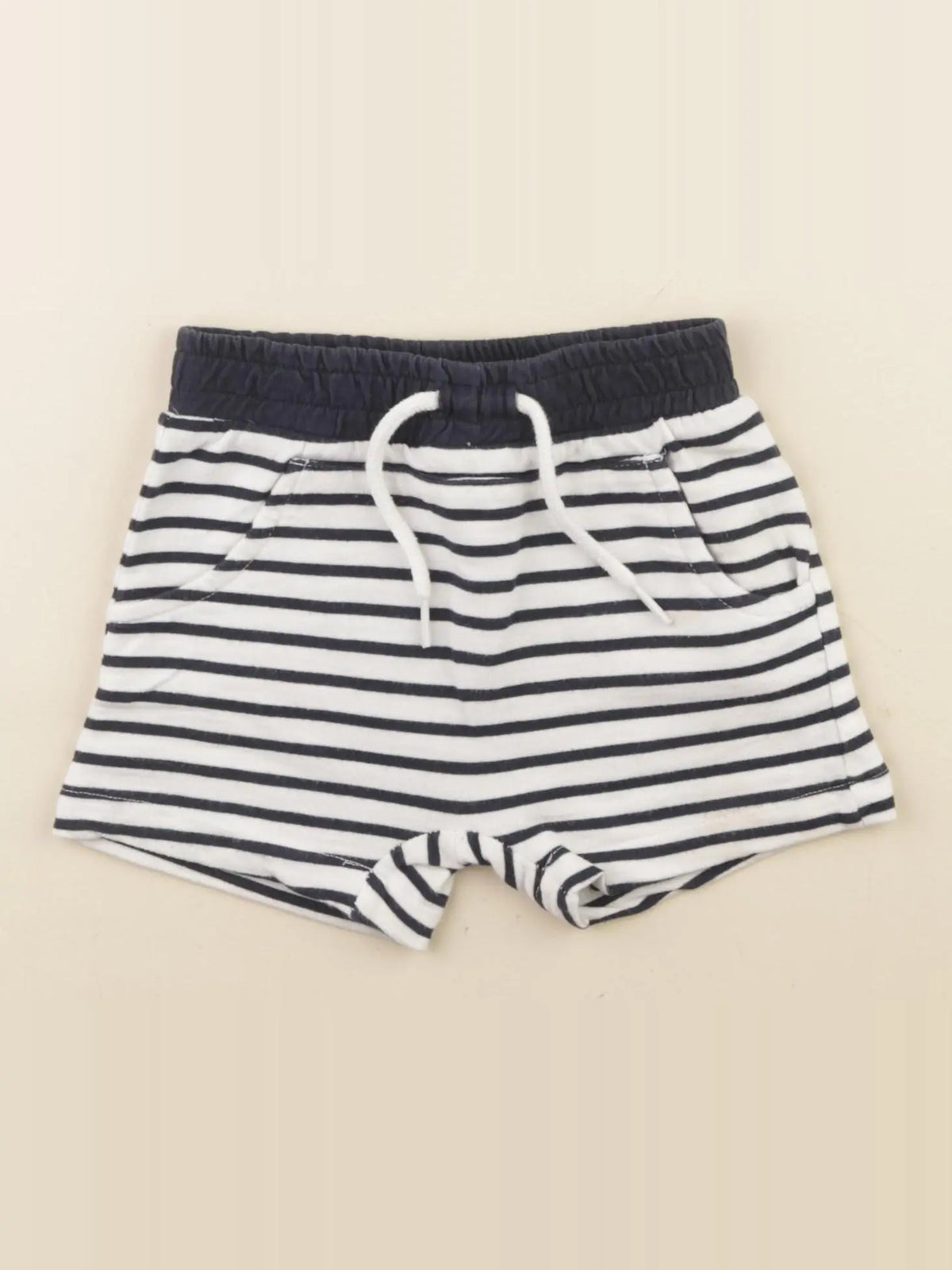 Vertbaudet - short bleu, blanc - 18 mois