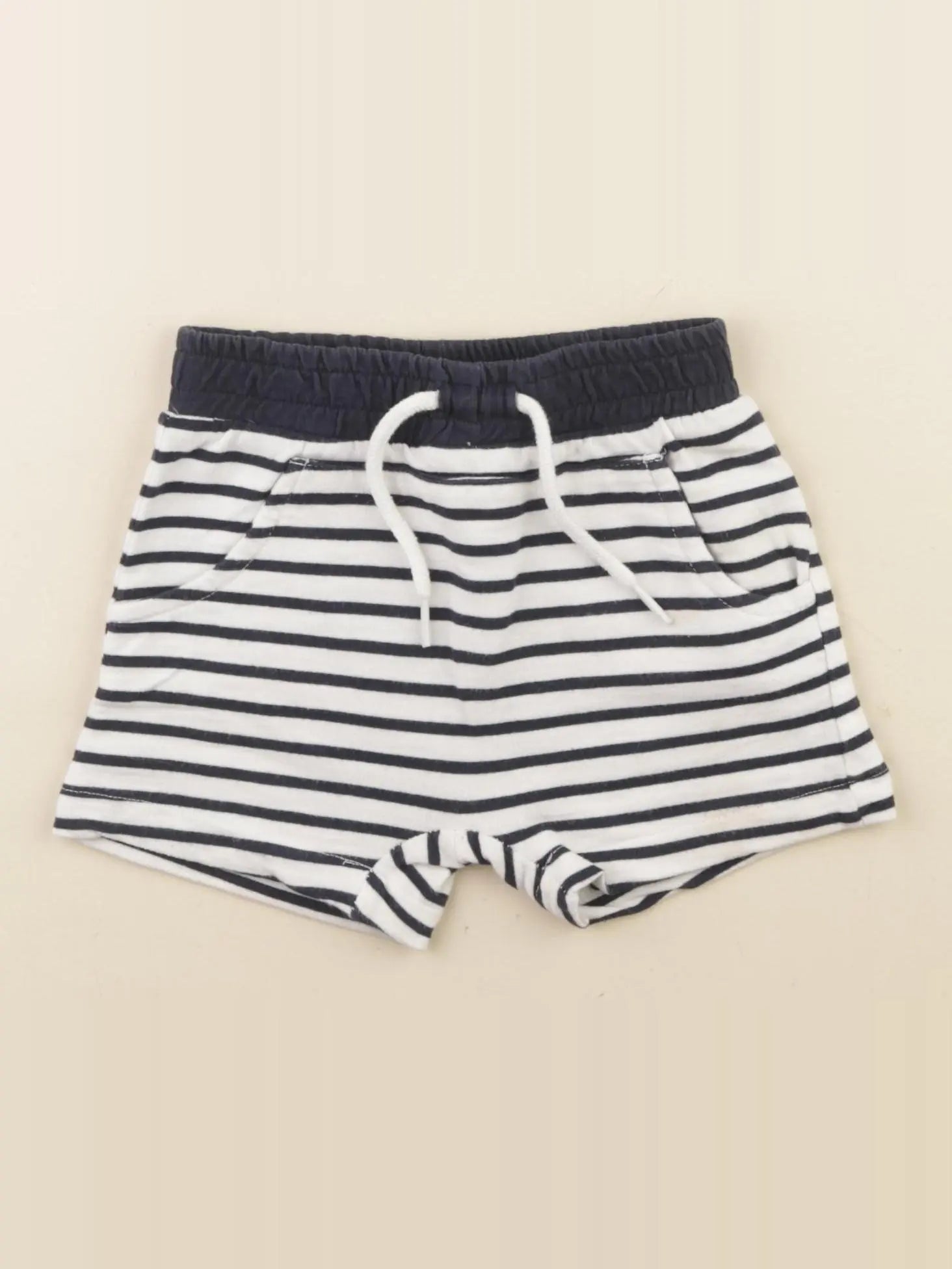 Vertbaudet - short bleu, blanc - 18 mois