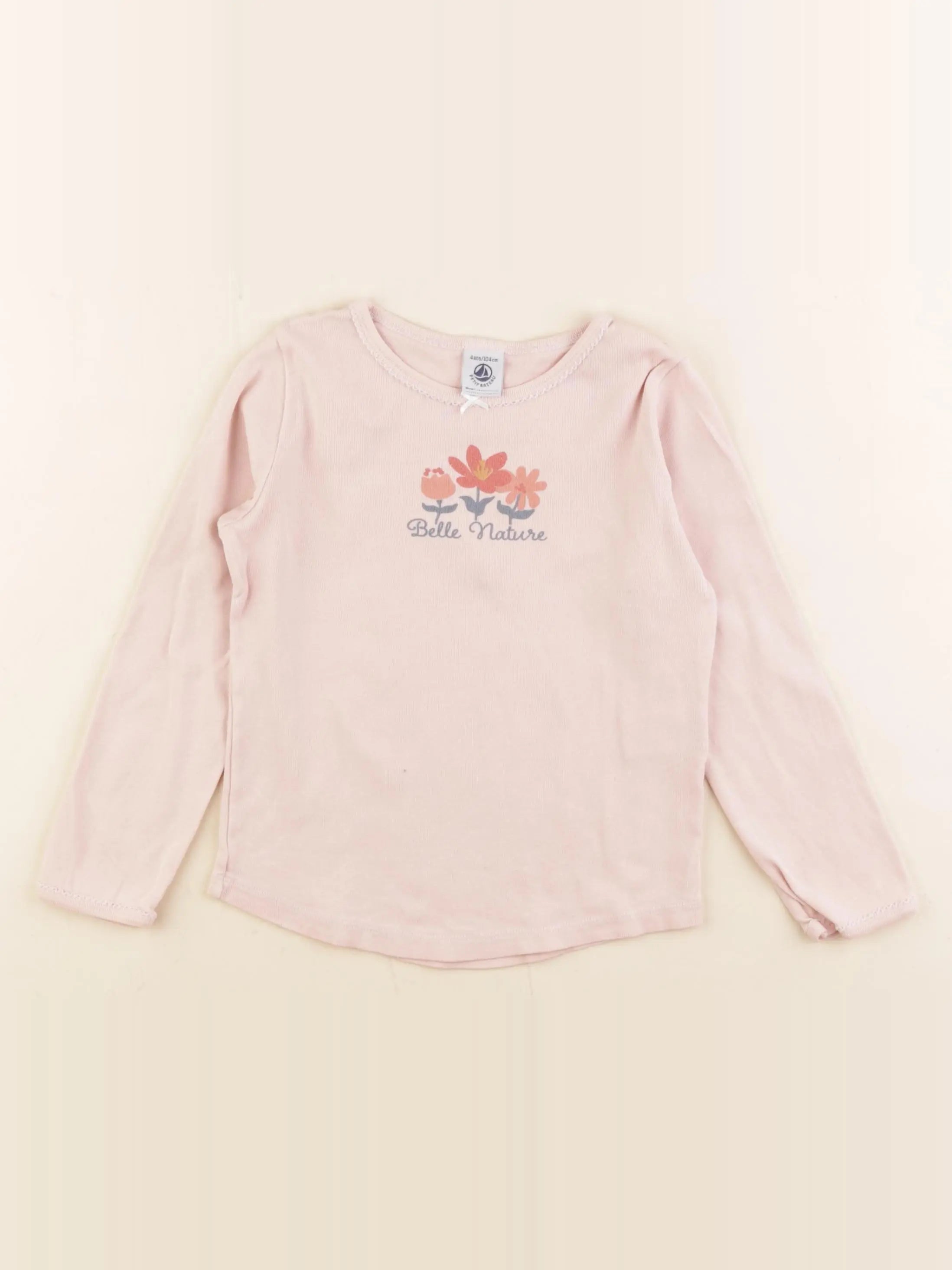 Petit Bateau - maillot de corps rose - 4 ans