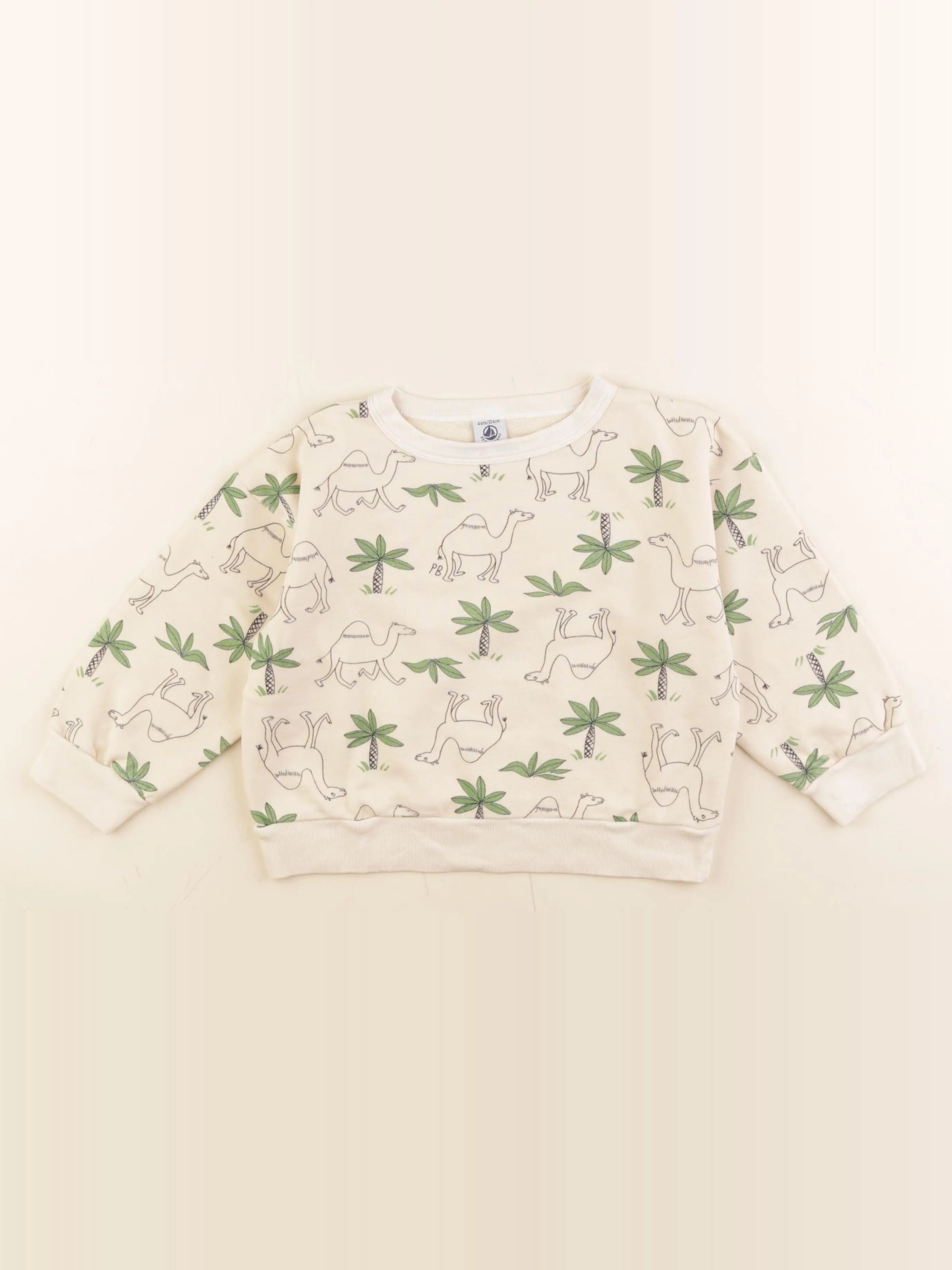Petit Bateau - sweat beige - 4 ans